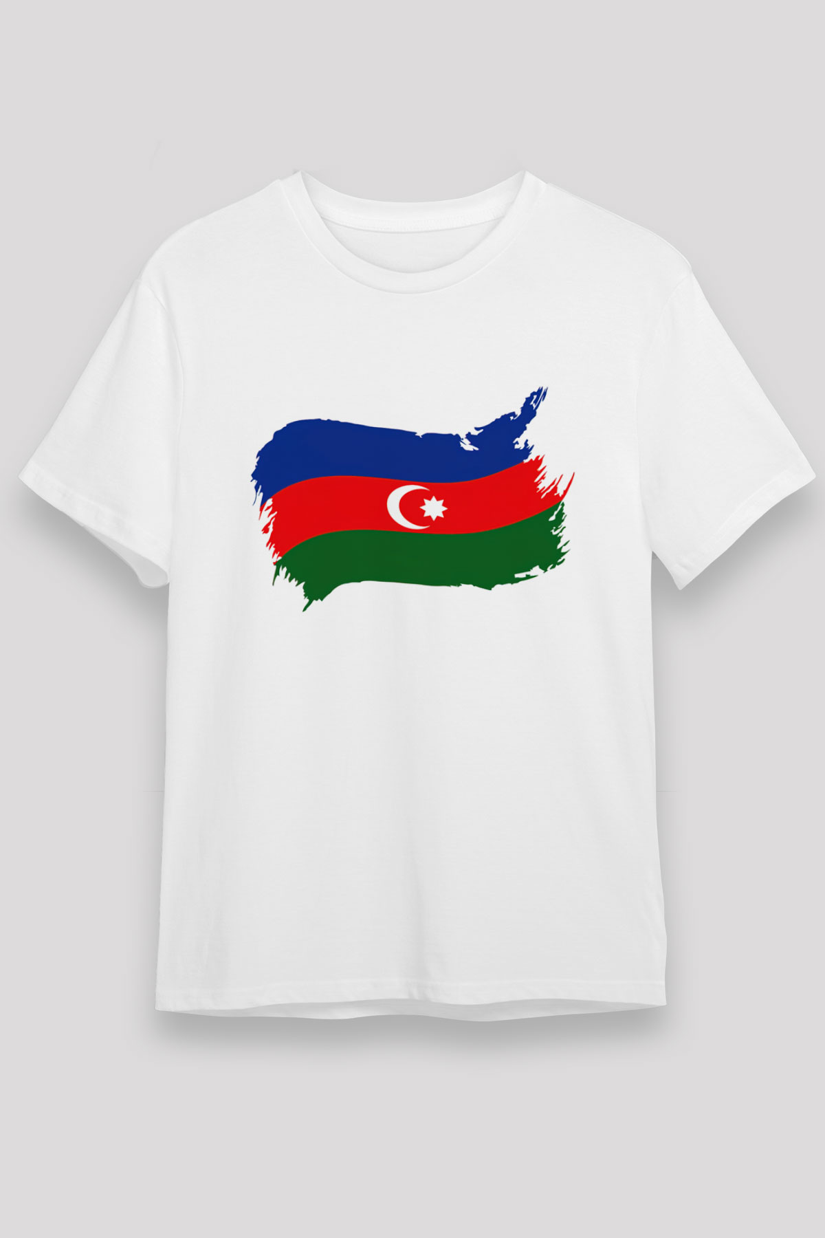 Azerbaycan Beyaz Unisex Tişört T-Shirt - TişörtFabrikası