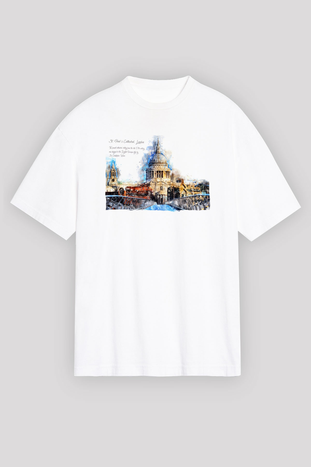 Aziz Paul Katedrali Beyaz Unisex Tişört T-Shirt - TişörtFabrikası