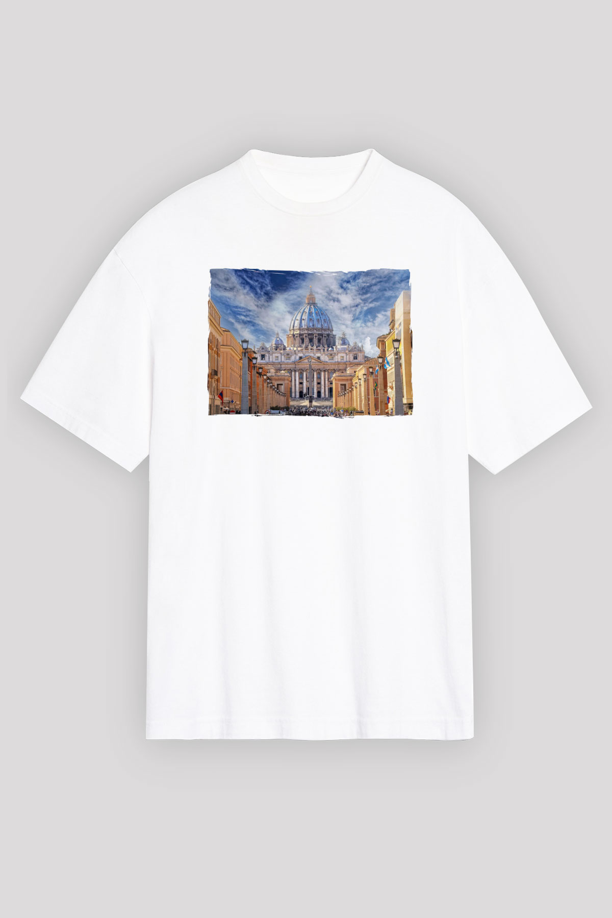 Aziz Petrus Bazilikası Beyaz Unisex Tişört T-Shirt - TişörtFabrikası