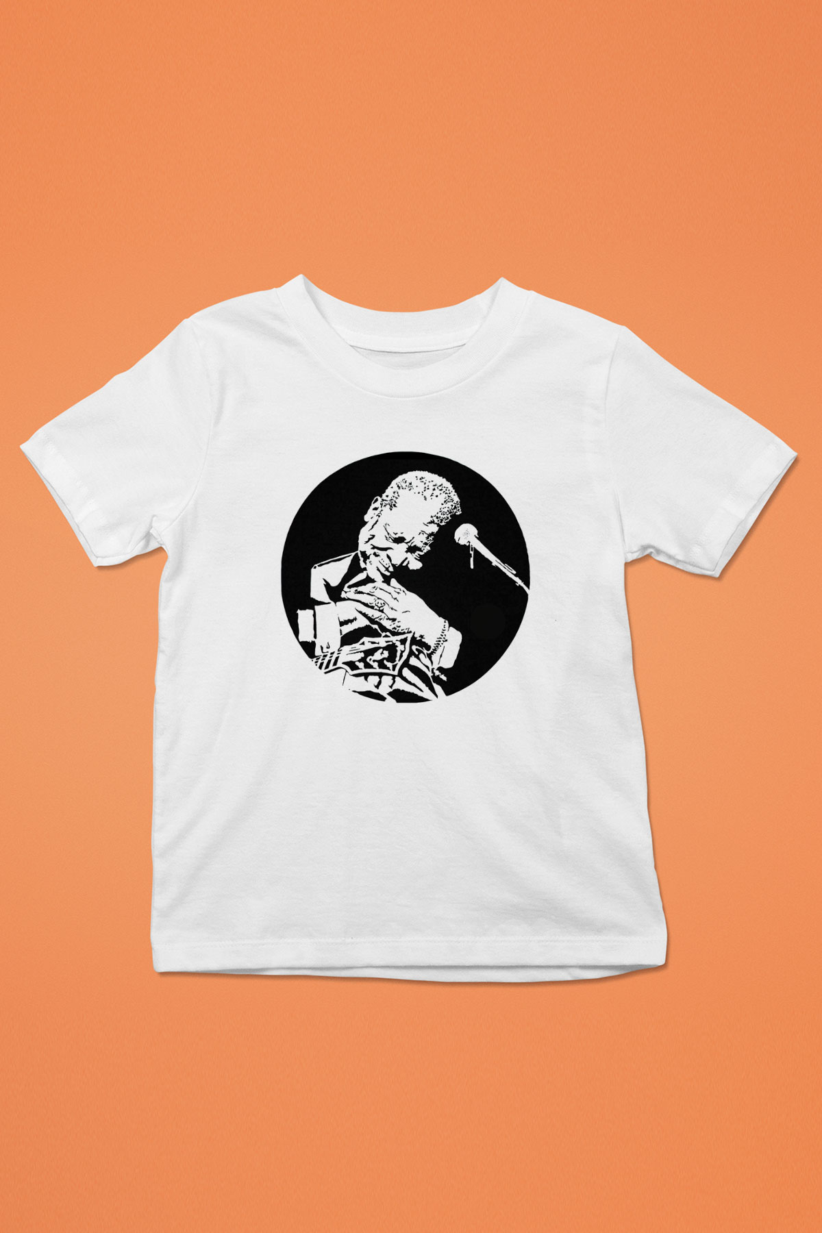 B.B. King Baskılı Beyaz Unisex Çocuk Tişört