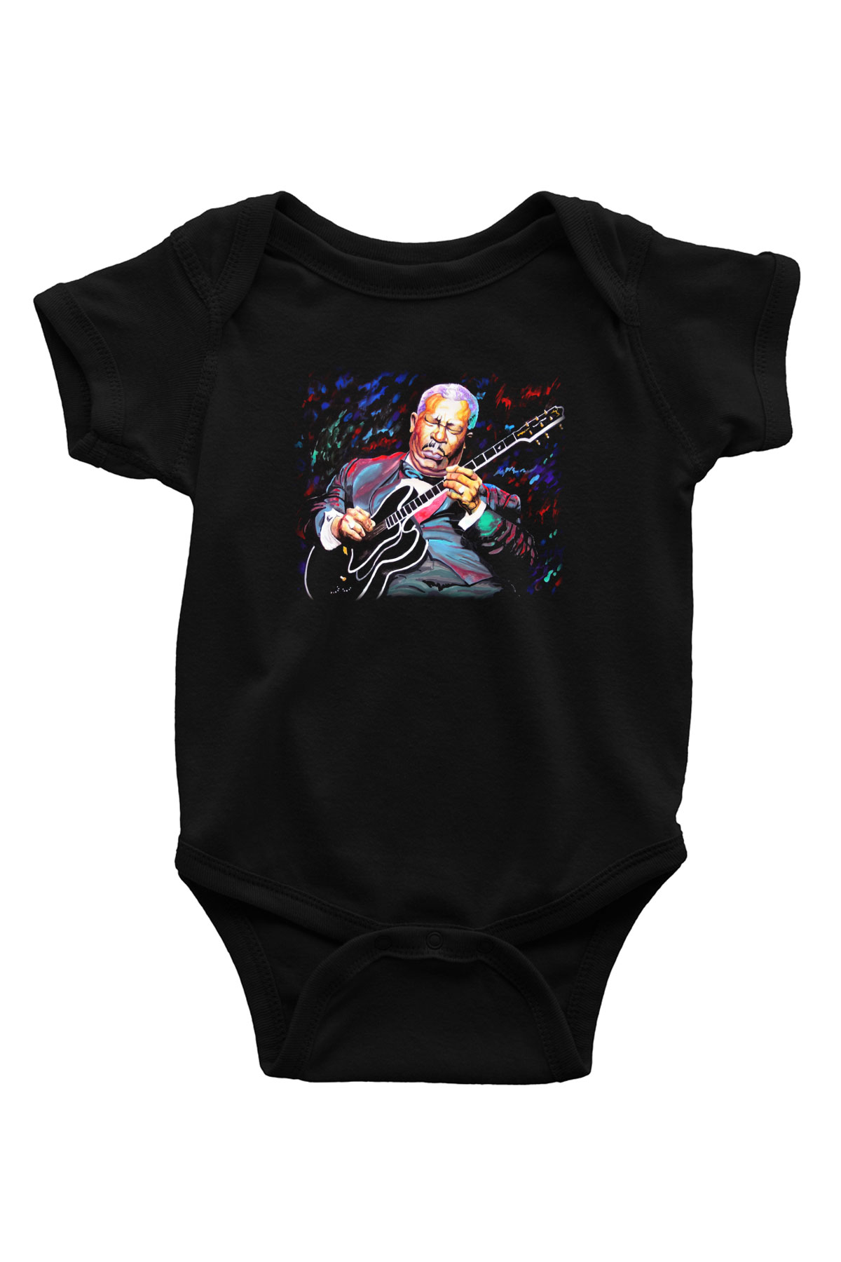 B.B. King Baskılı Siyah Bebek Body - Zıbın