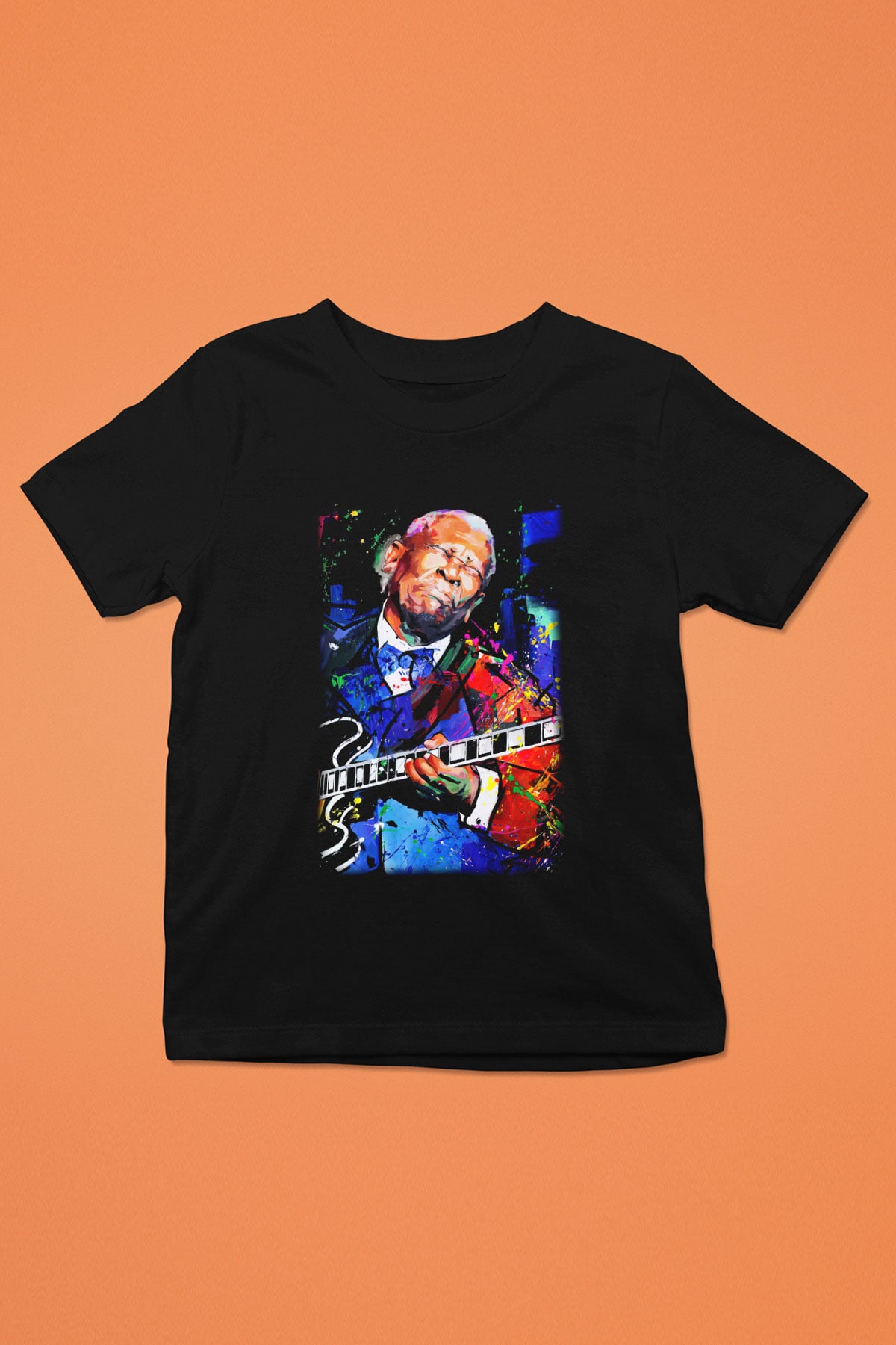 B.B. King Baskılı Siyah Unisex Çocuk Tişört