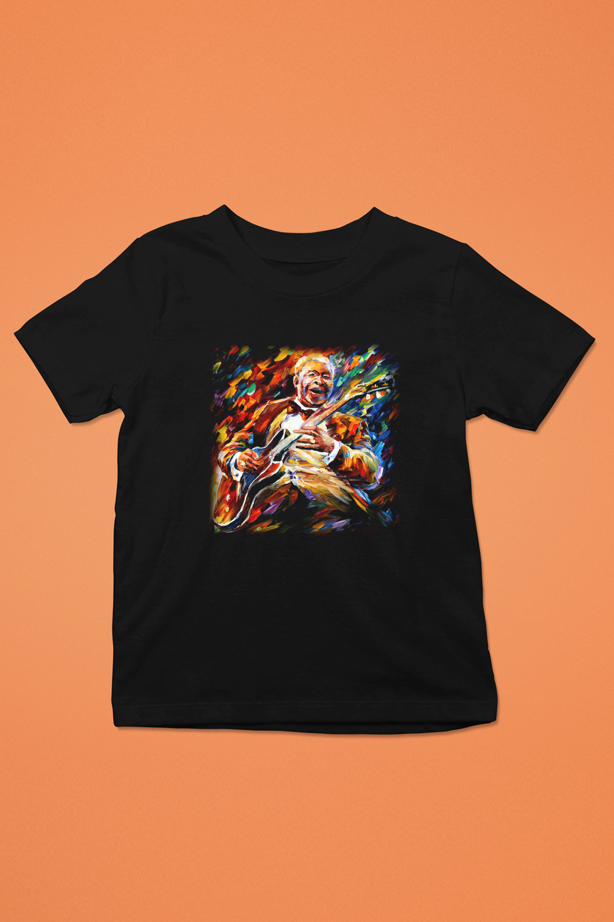 B.B. King Baskılı Siyah Unisex Çocuk Tişört