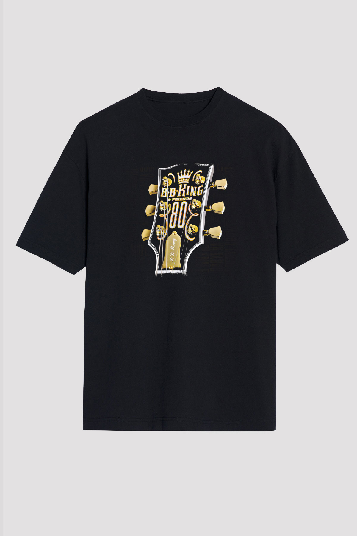 B.B. King Baskılı Unisex Siyah Oversize Tişört