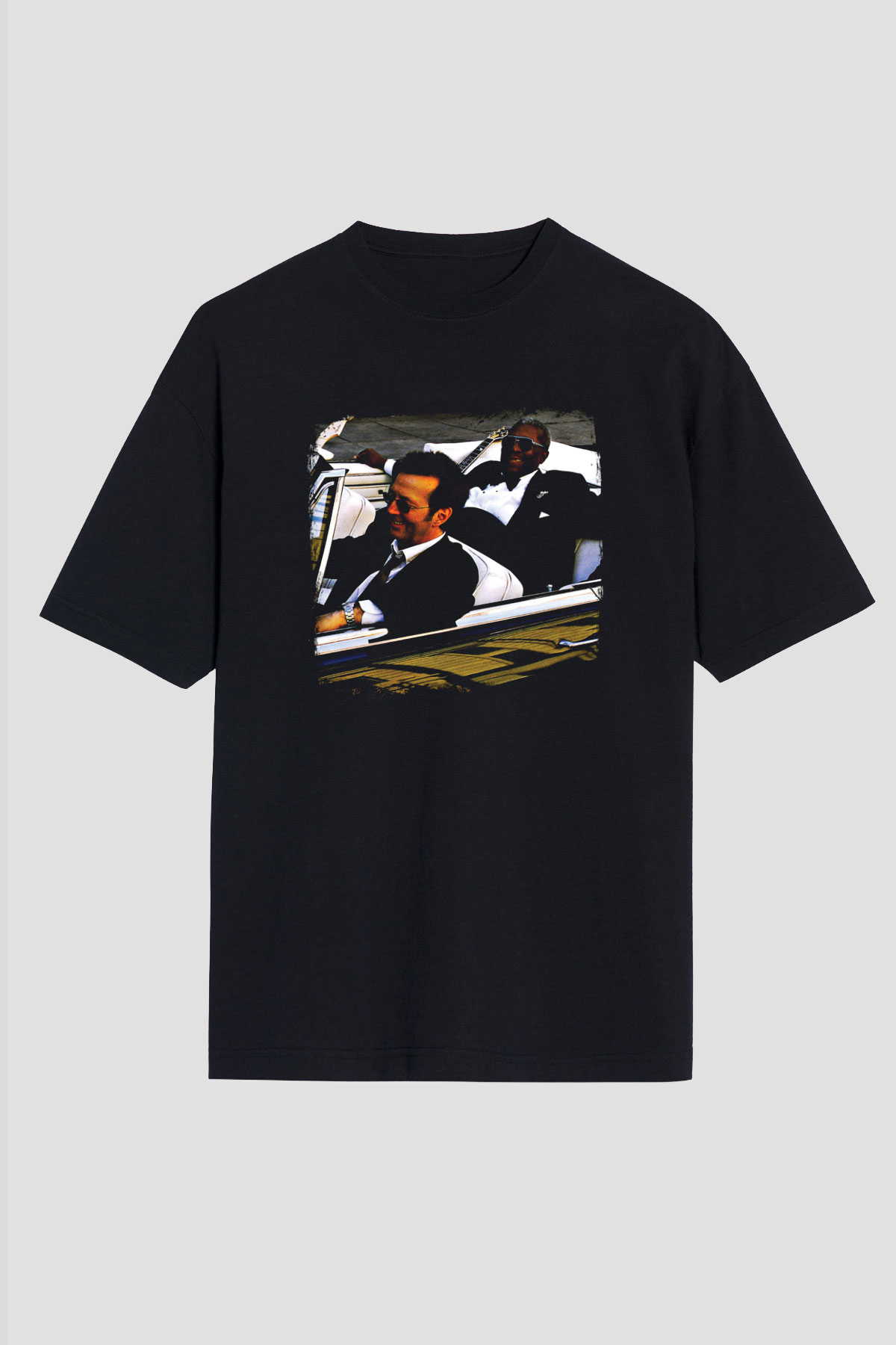 B.B. King Baskılı Unisex Siyah Oversize Tişört
