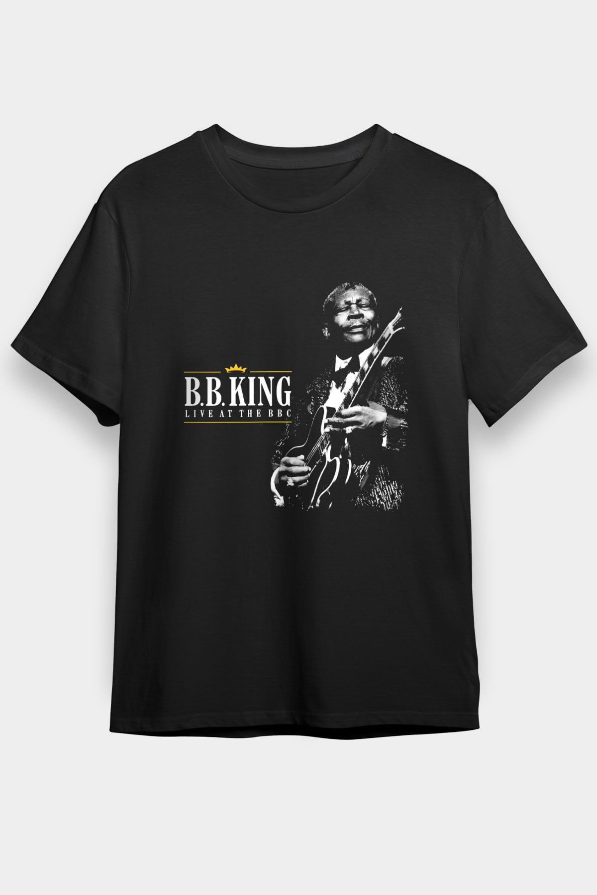 B.B. King Baskılı Unisex Siyah Tişört