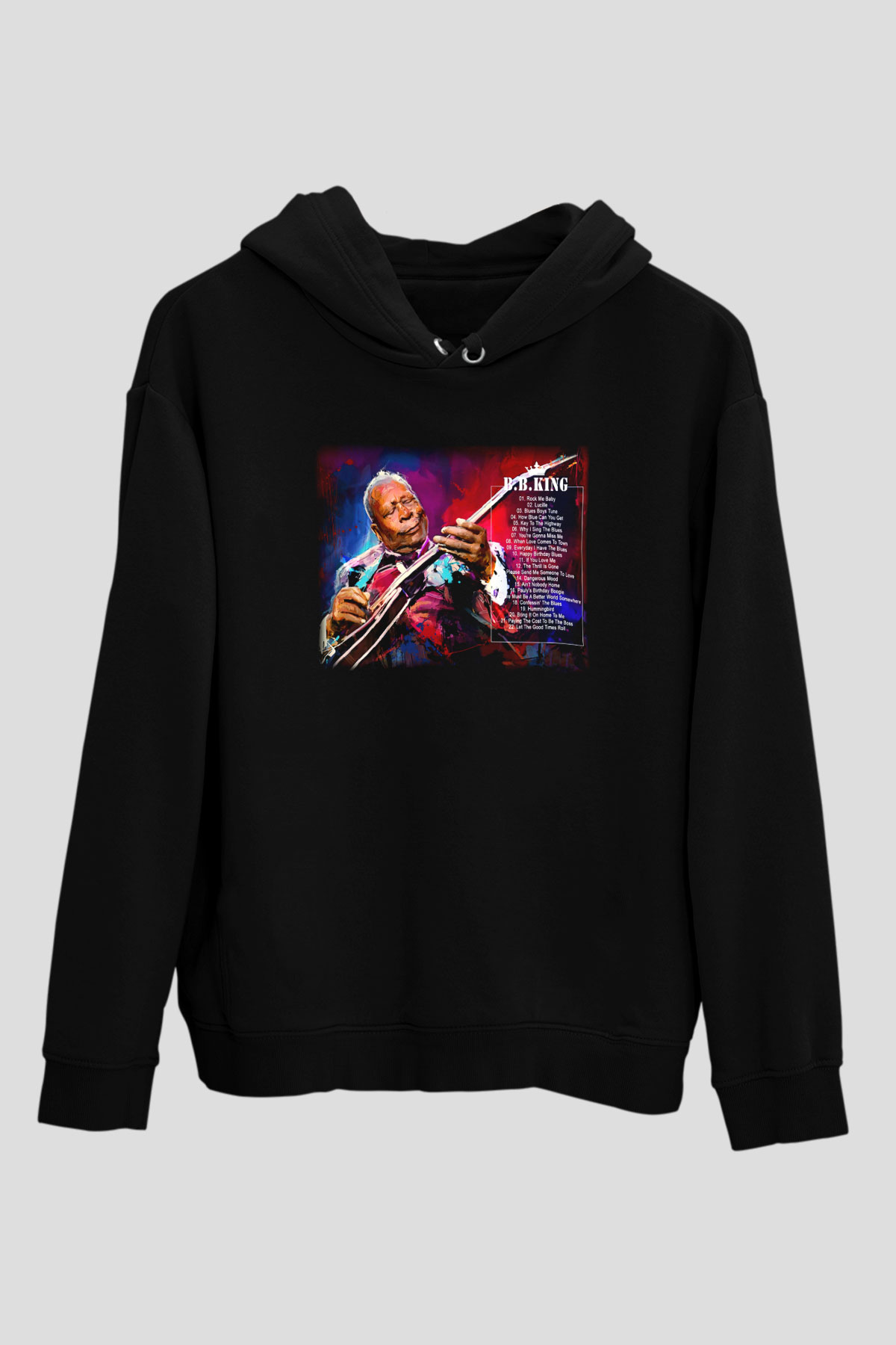 B.B. King Siyah Unisex Hoodie