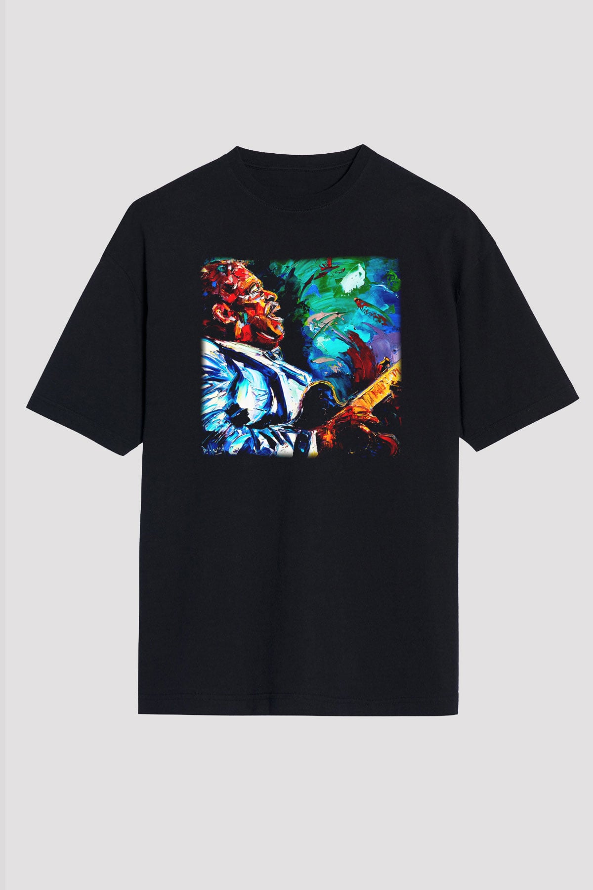 B.B. King Siyah Unisex Oversize Tişört T-Shirt
