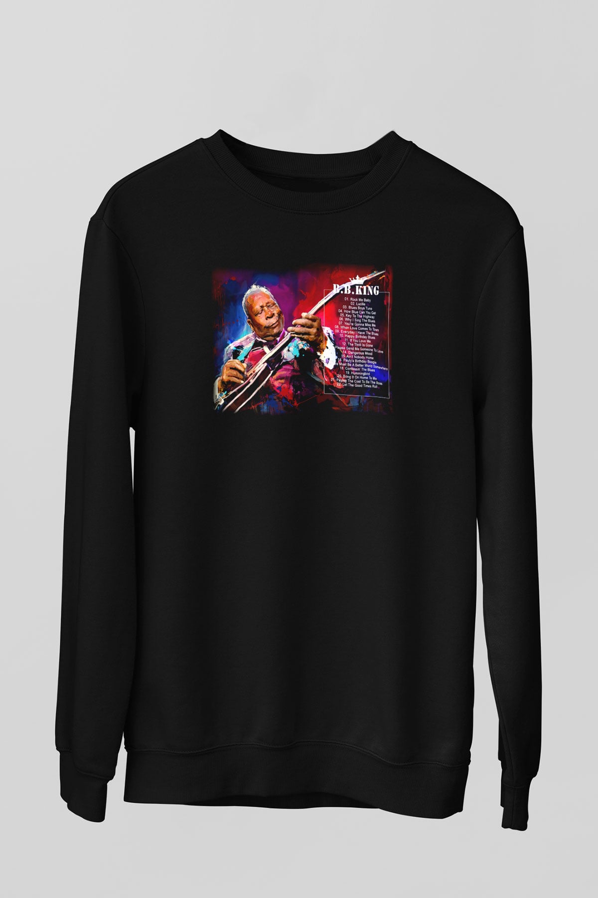 B.B. King Siyah Unisex Sweatshirt