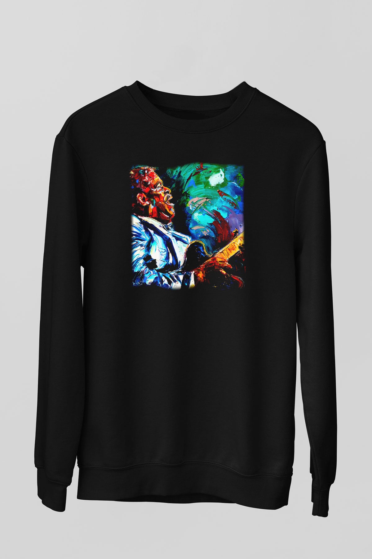 B.B. King Siyah Unisex Sweatshirt
