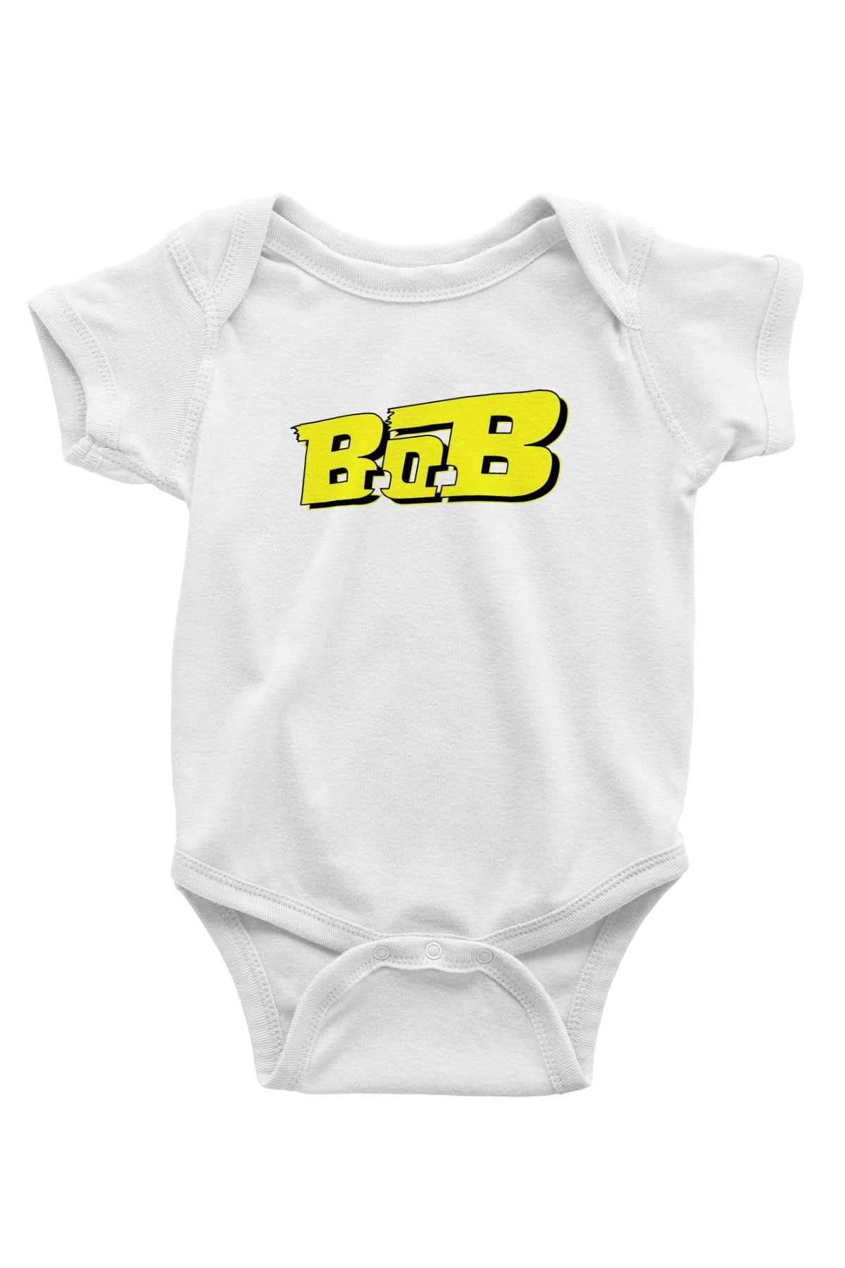 B.o.B Baskılı Beyaz Unisex Bebek Body - Zıbın