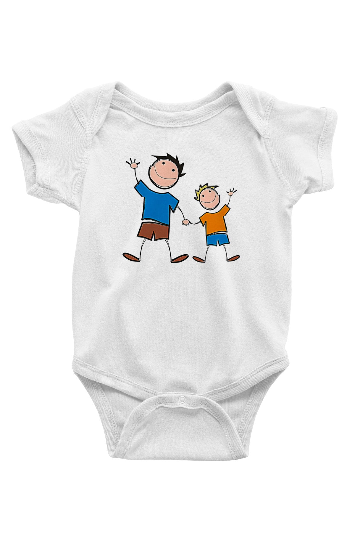 Babalar Günü Baskılı Beyaz Unisex Bebek Body - Zıbın