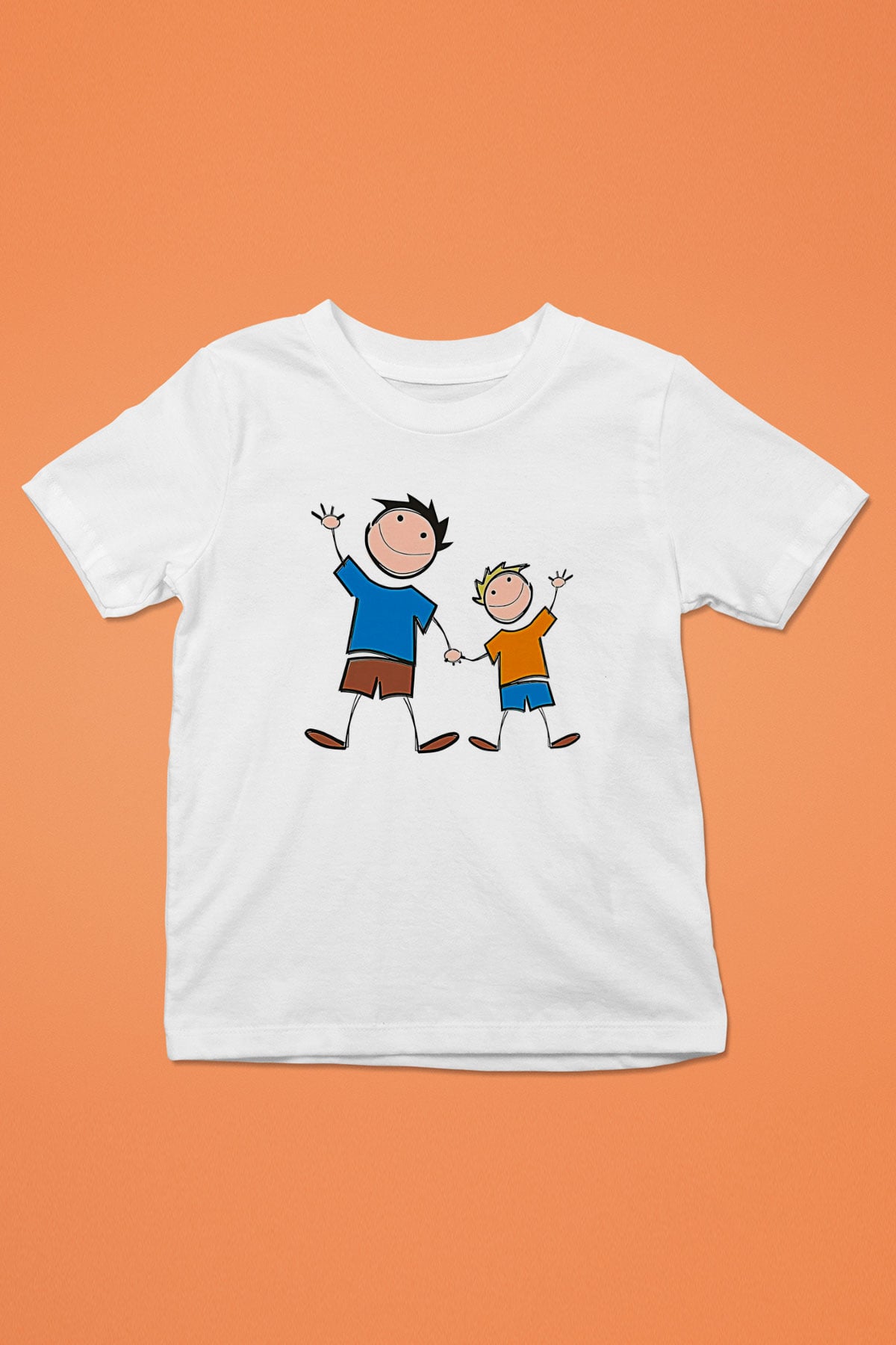 Babalar Günü Baskılı Beyaz Unisex Beyaz Çocuk Tişört - Tshirt