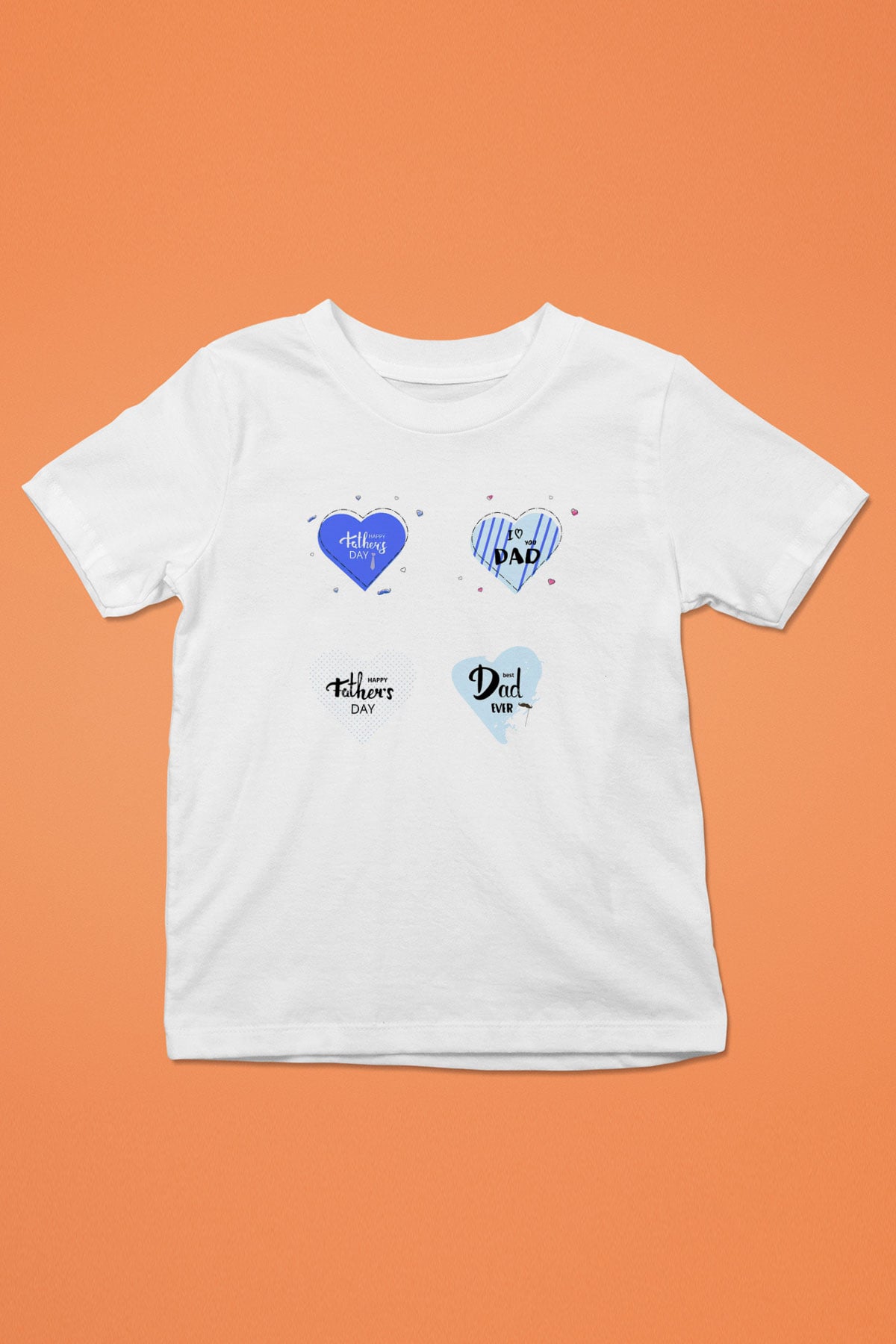 Babalar Günü Baskılı Beyaz Unisex Çocuk Tişört