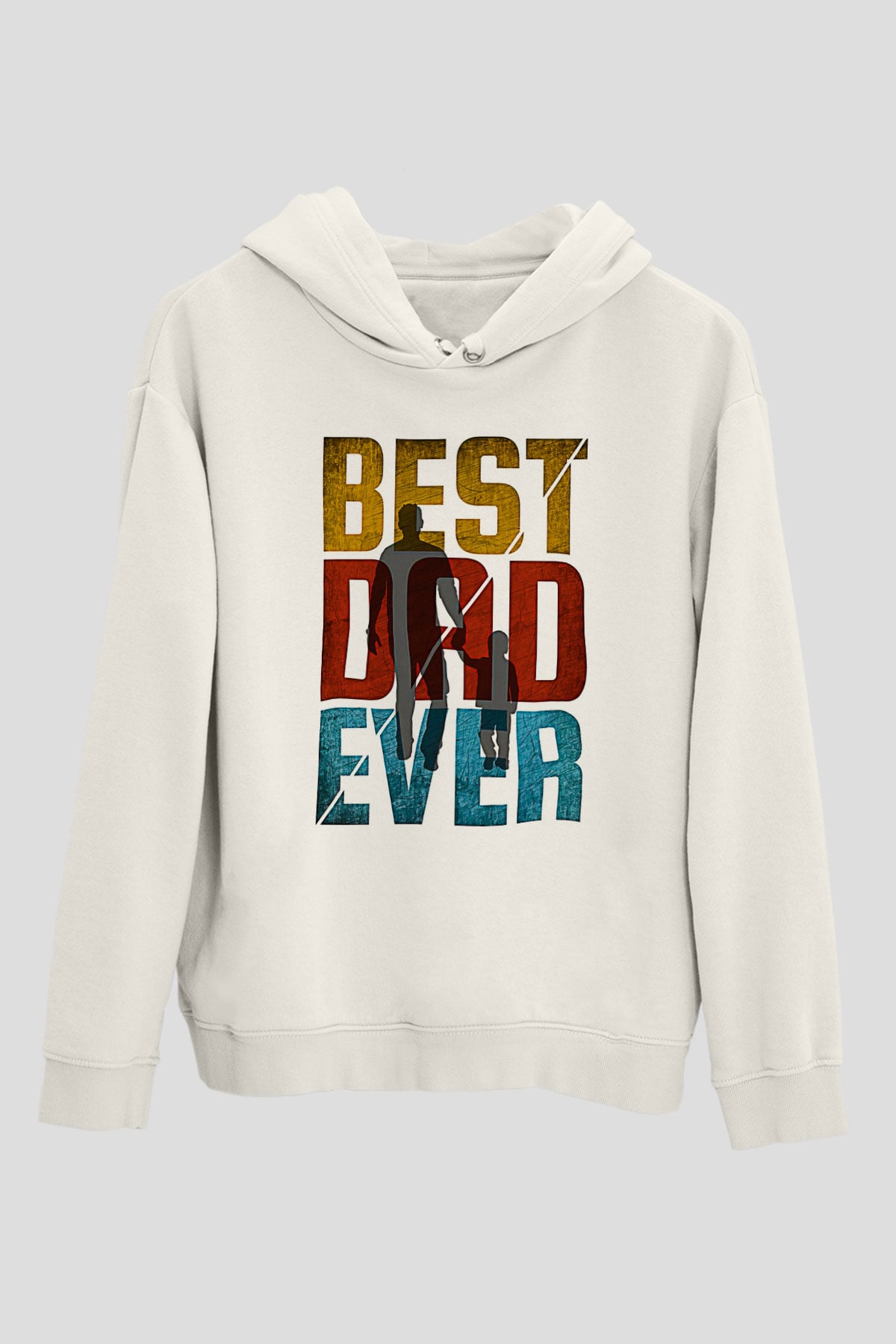 Babalar Günü Baskılı Beyaz Unisex Hoodie