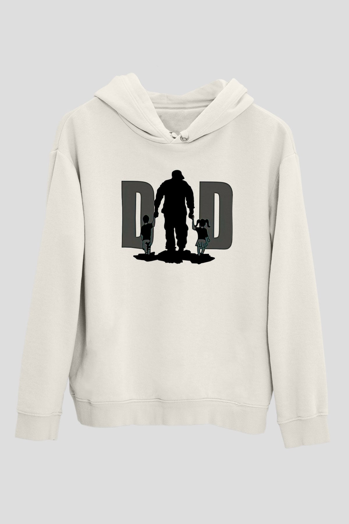 Babalar Günü Baskılı Beyaz Unisex Hoodie