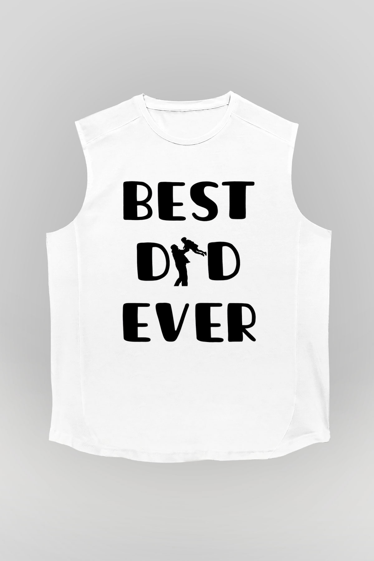 Babalar Günü Baskılı Beyaz Unisex Kolsuz Tişört - Tshirt