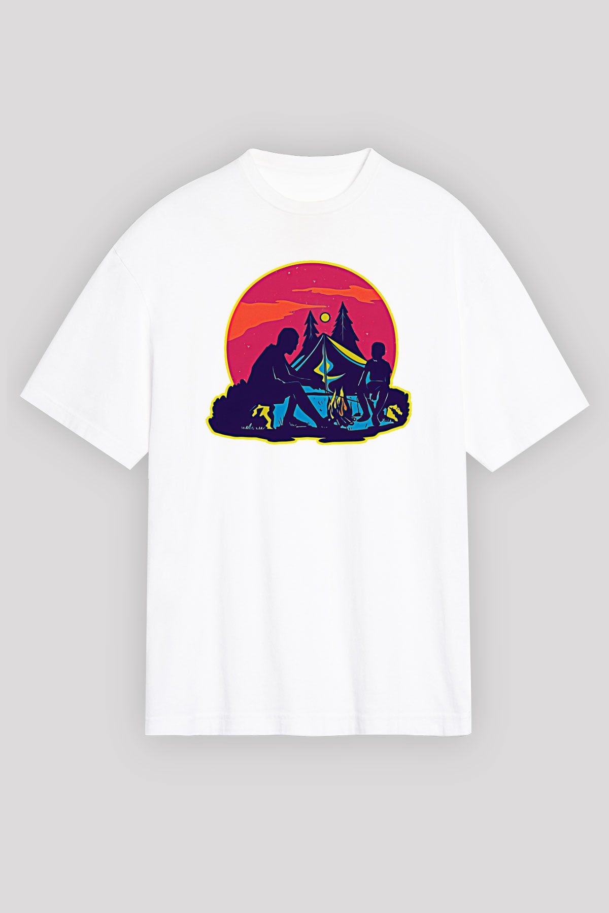 Babalar Günü Baskılı Beyaz Unisex Oversize Tişört - Tshirt