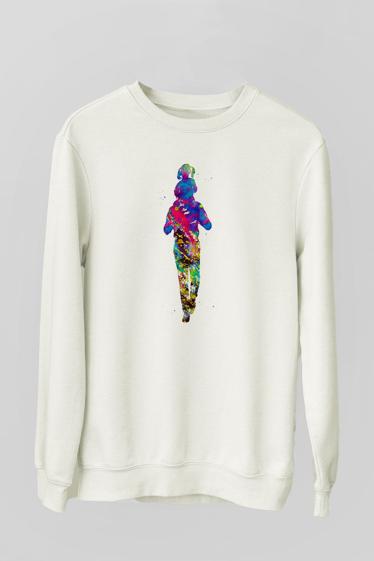 Babalar Günü Baskılı Beyaz Unisex Sweatshirt