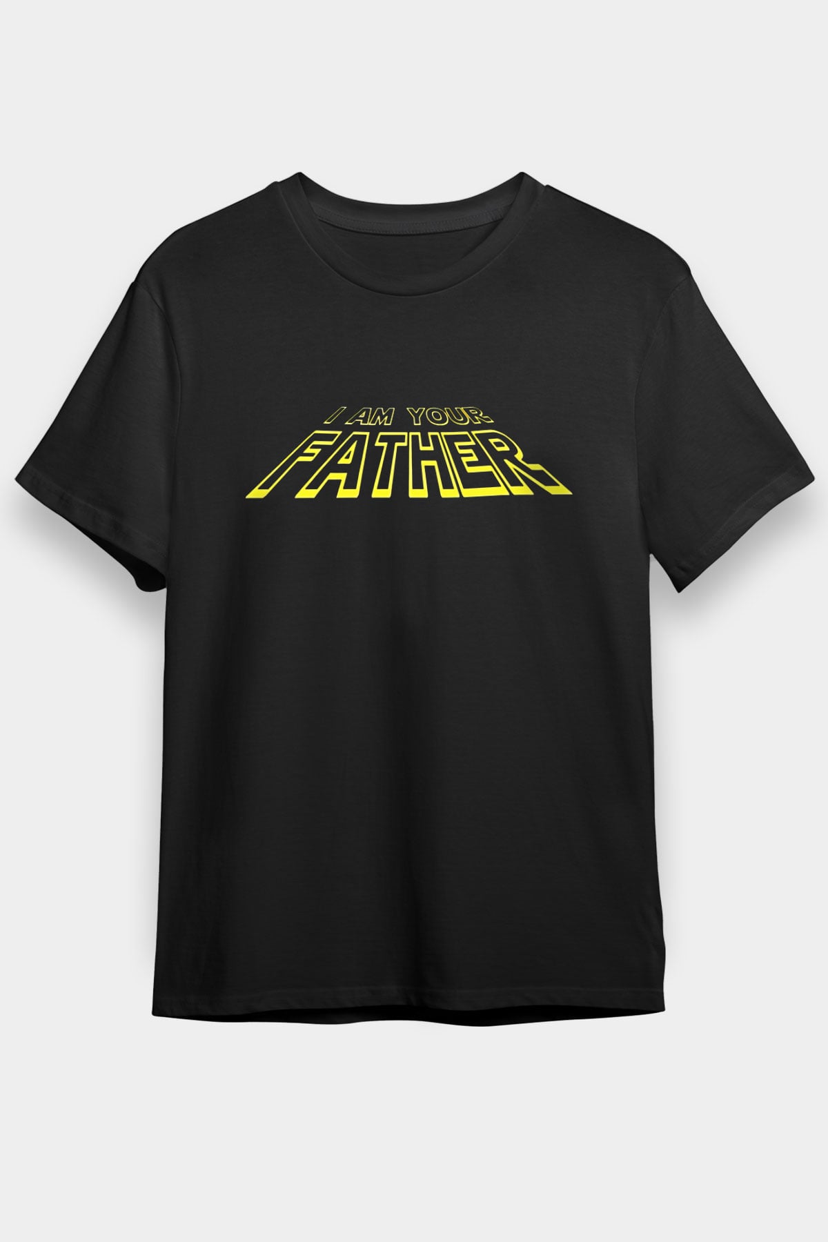 Babalar Günü Baskılı Unisex Siyah Tişört - Tshirt