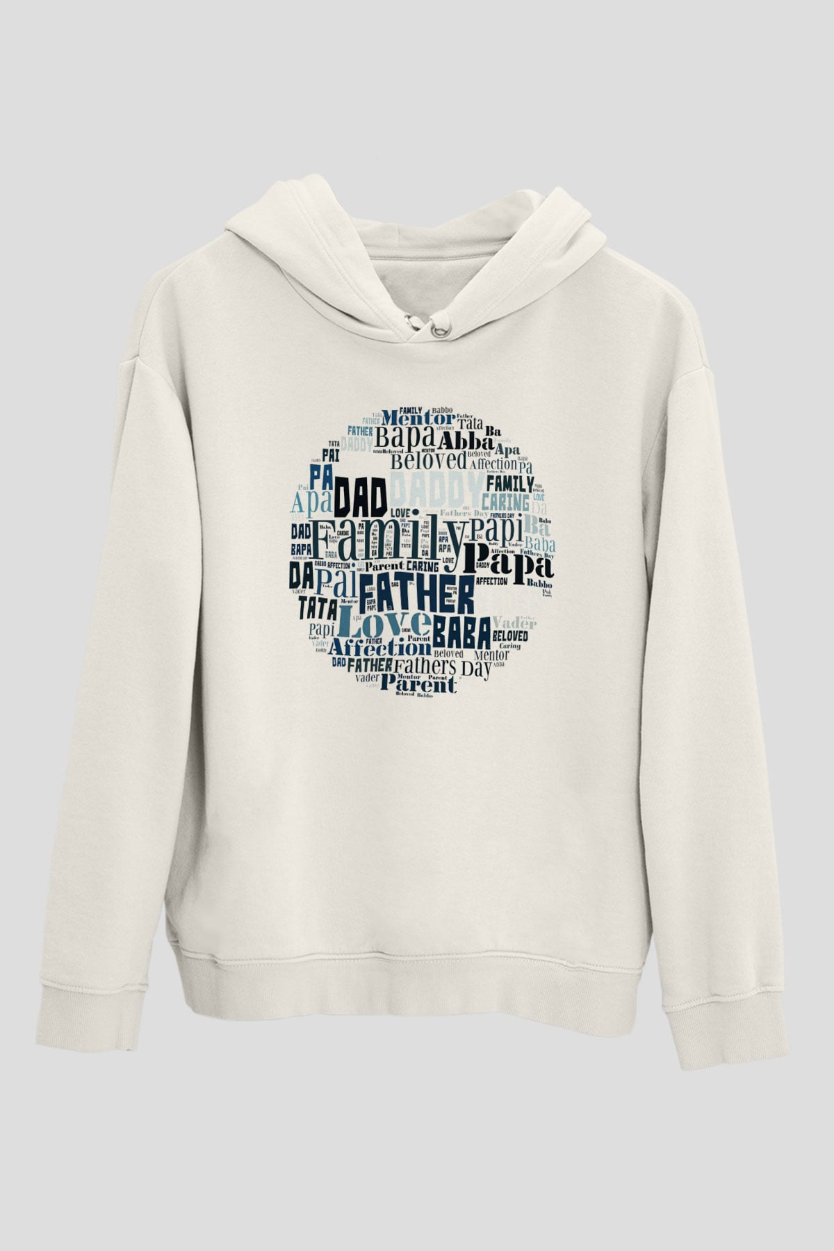 Babalar Günü Beyaz Unisex Kapşonlu Sweatshirt