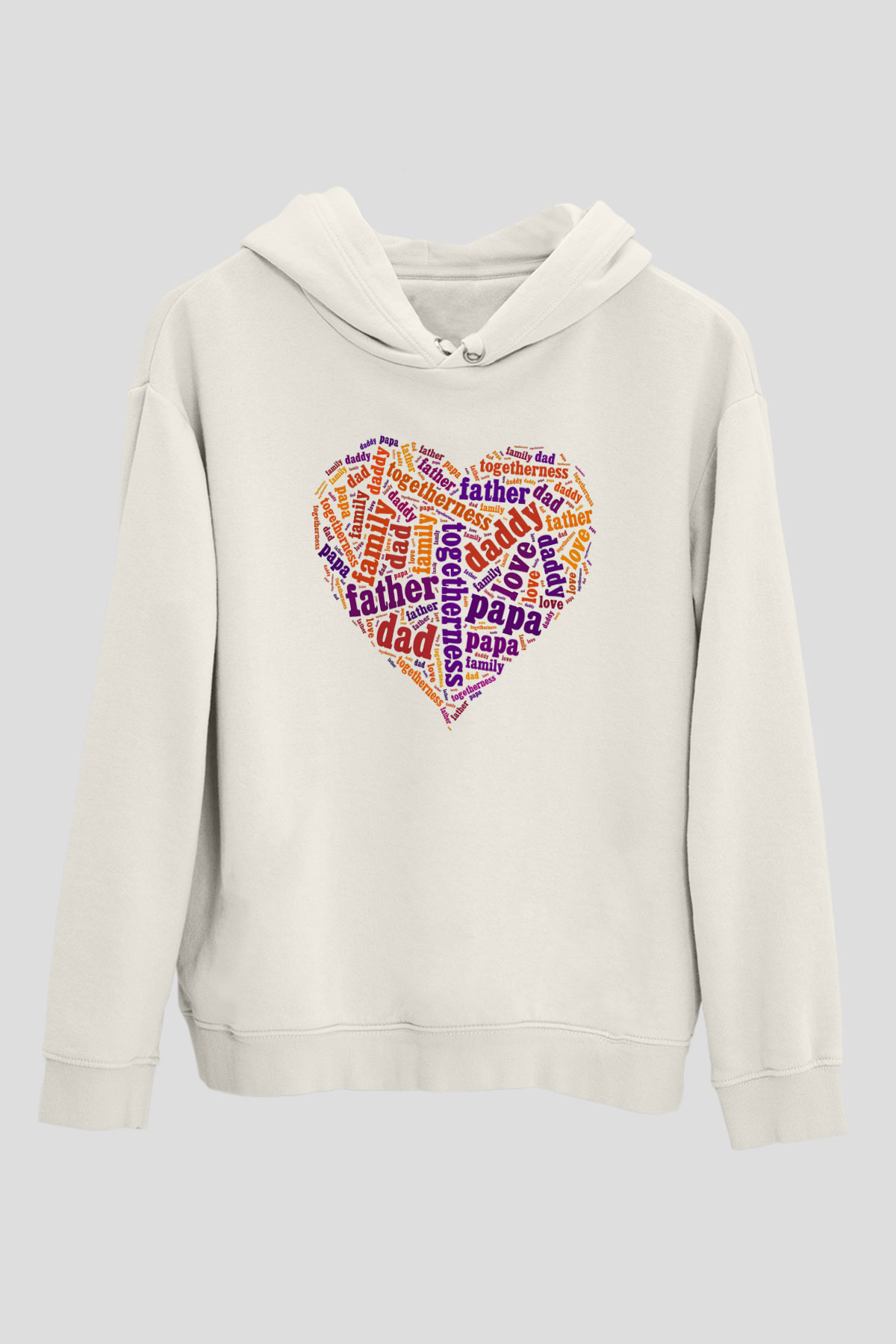 Babalar Günü Beyaz Unisex Kapşonlu Sweatshirt