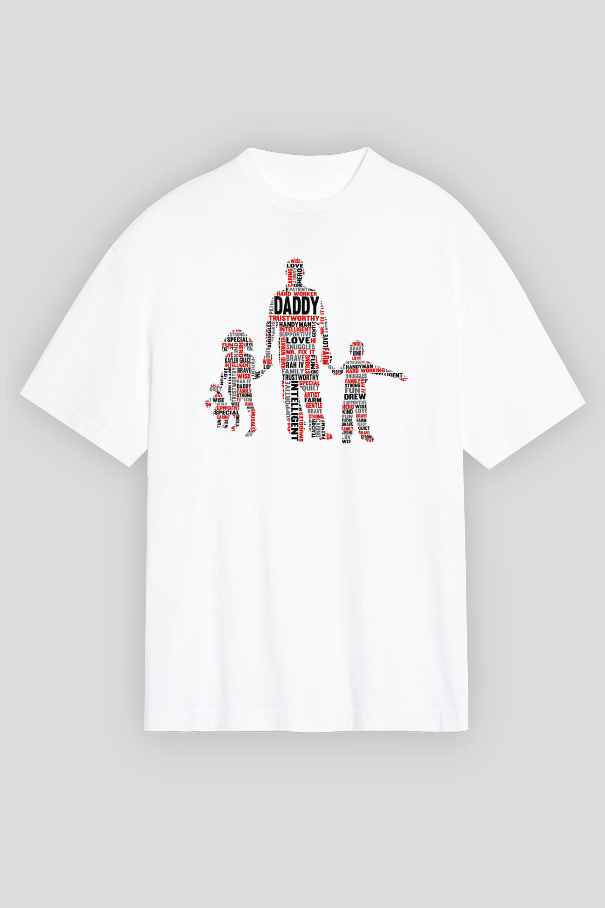 Babalar Günü Beyaz Unisex Oversize Tişört T-Shirt