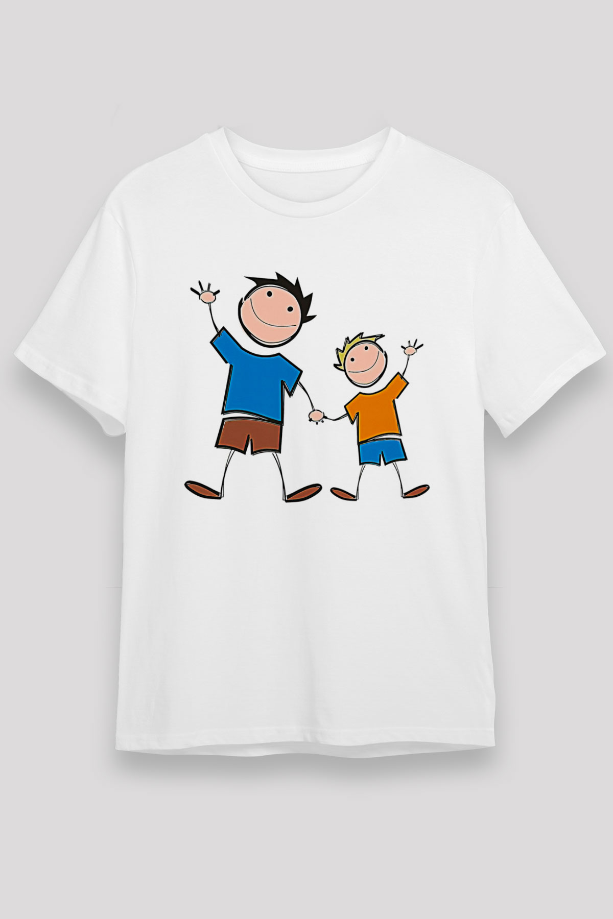 Babalar Günü Unisex Baskılı Beyaz Tişört - Tshirt