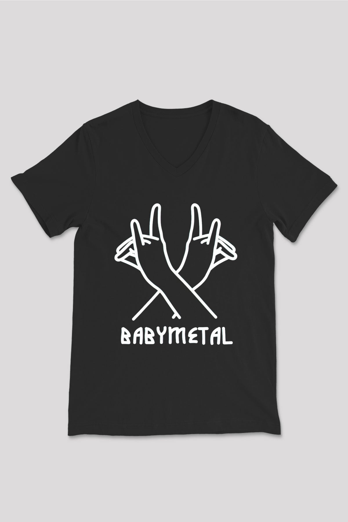 Babymetal Siyah Unisex V Yaka Tişört
