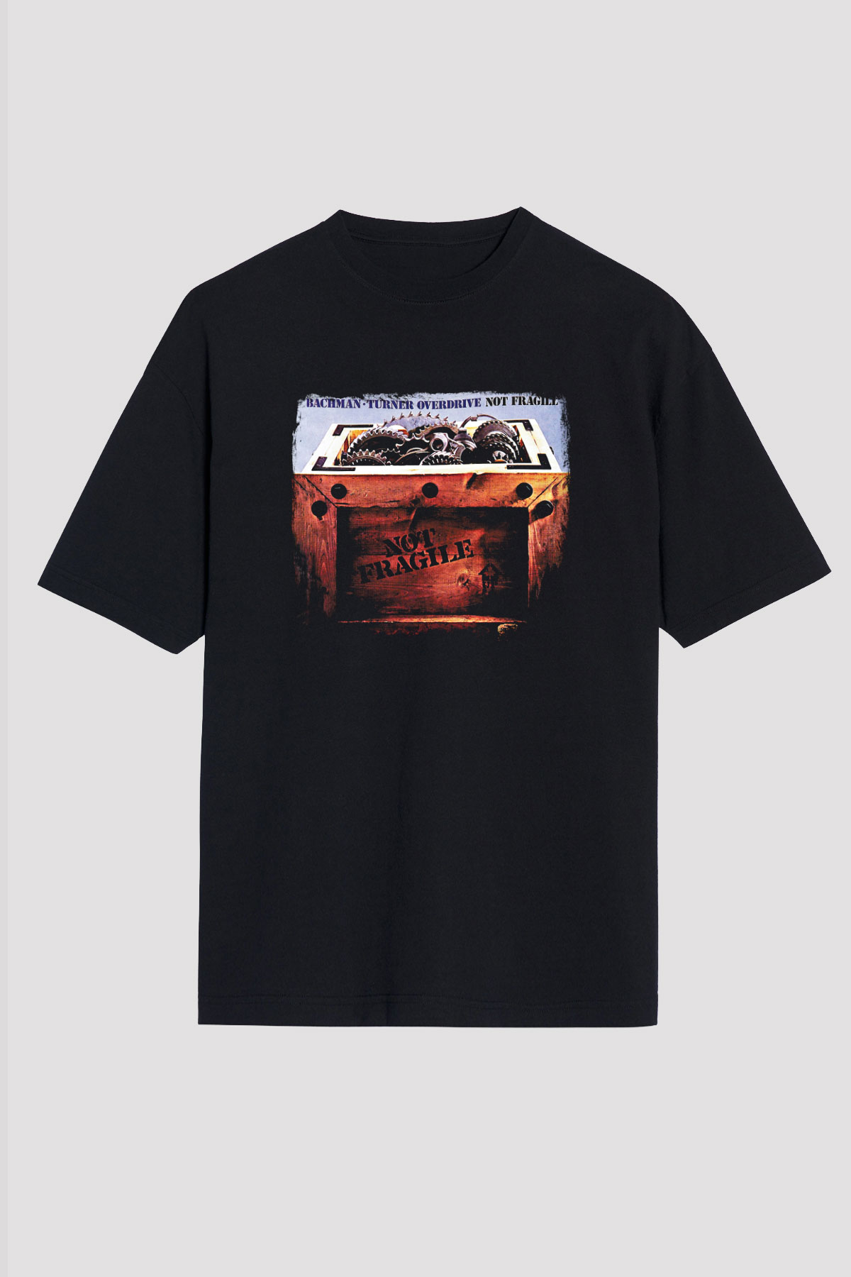 Bachman–Turner Overdrive Baskılı Unisex Siyah Oversize Tişört