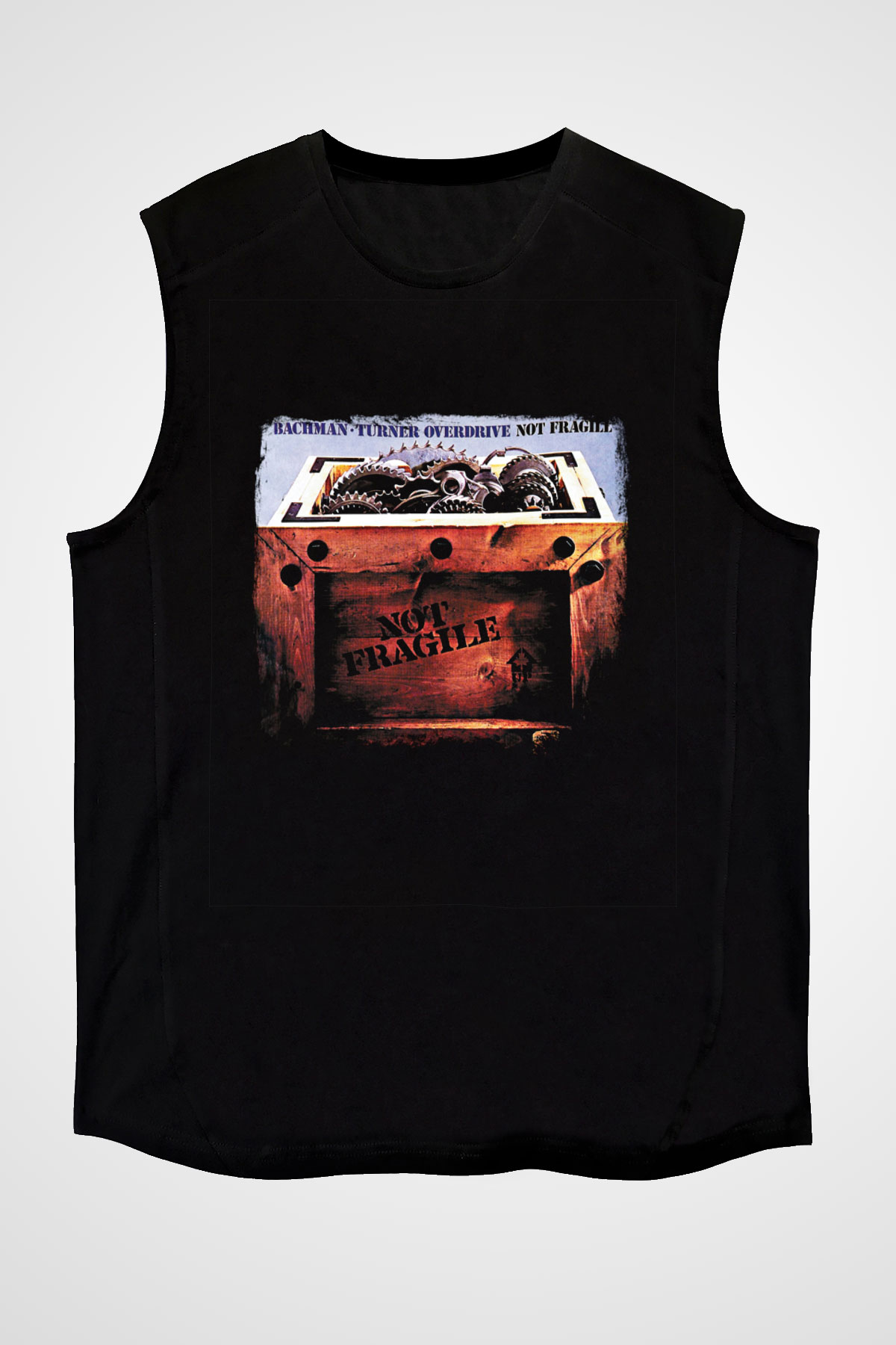 Bachman–Turner Overdrive Baskılı Unisex Siyah Kolsuz Tişört