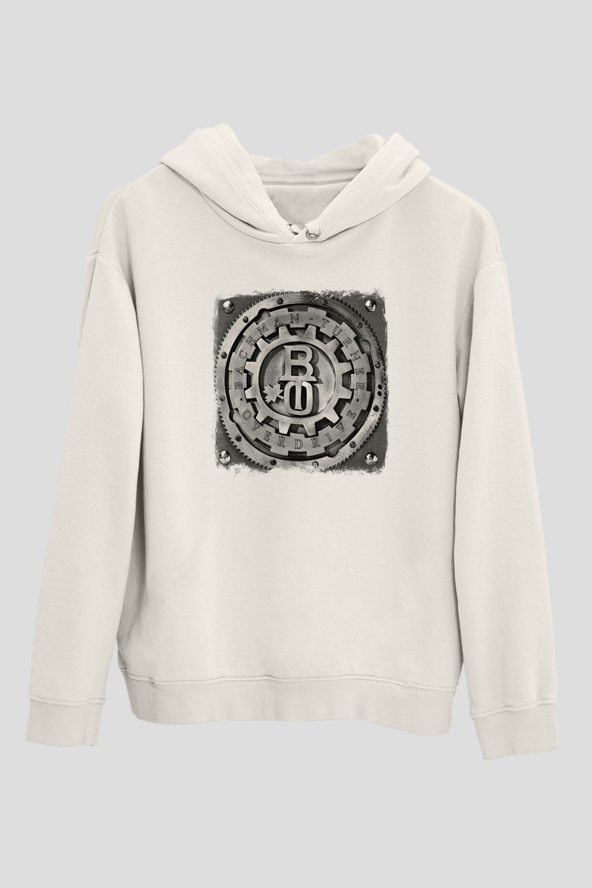 Bachman–Turner Overdrive Baskılı Unisex Beyaz Hoodie
