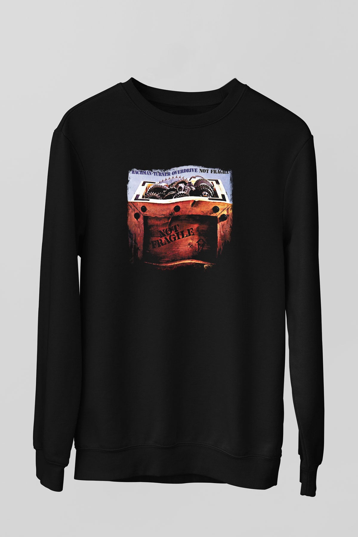 Bachman–Turner Overdrive Baskılı Unisex Siyah Sweatshirt