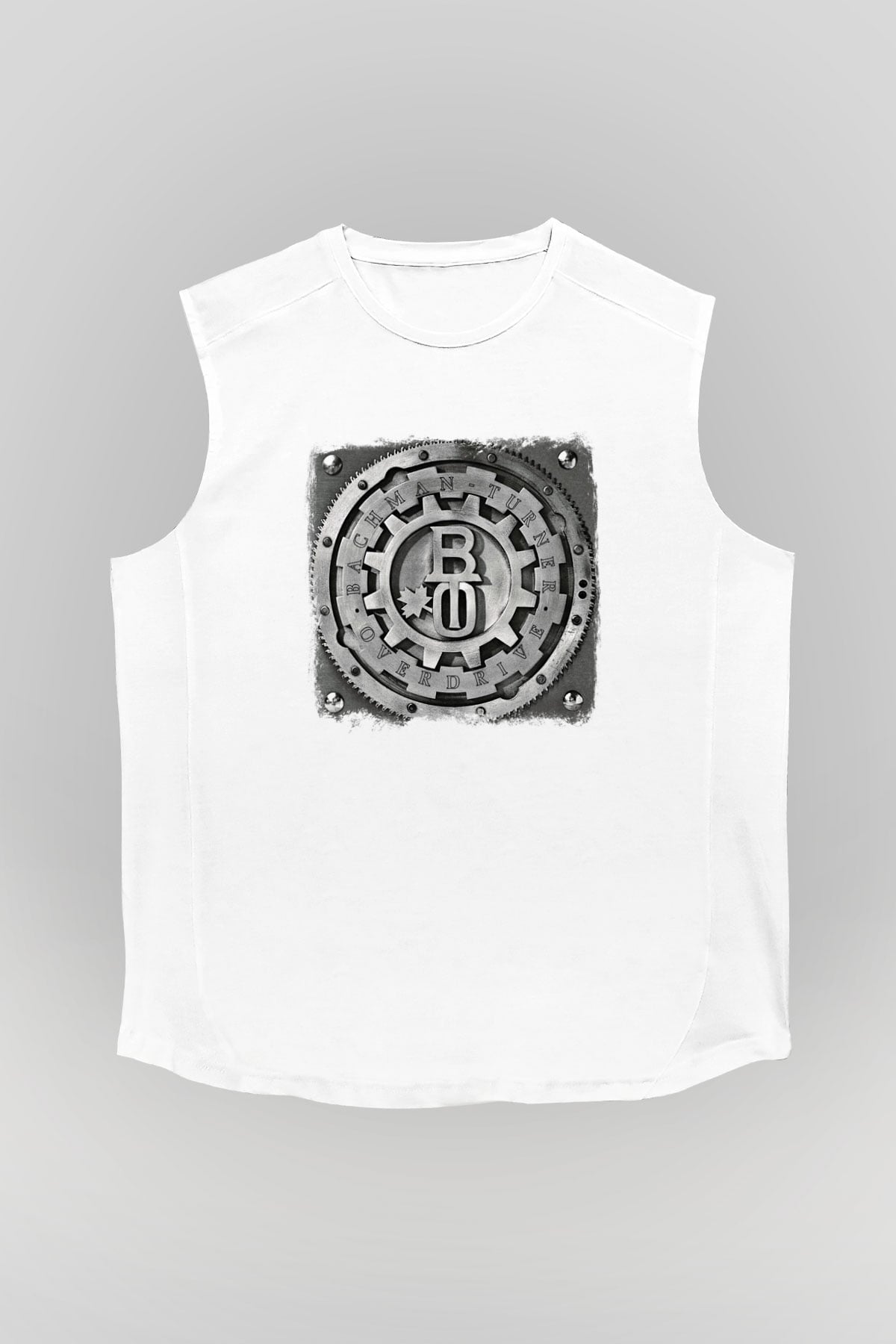 Bachman–Turner Overdrive Baskılı Unisex Beyaz Kolsuz Tişört