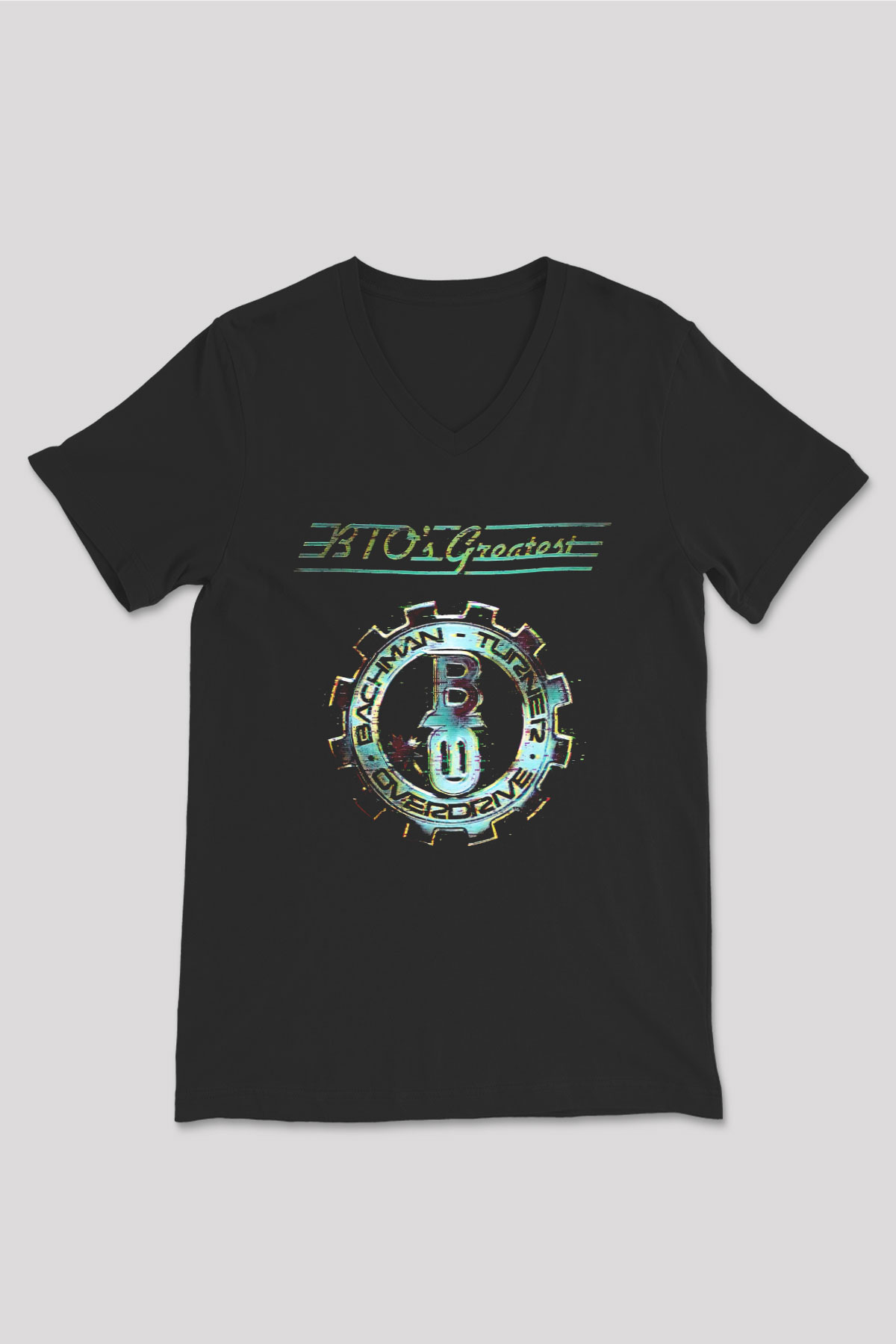 Bachman-Turner Overdrive Siyah Unisex V Yaka Tişört