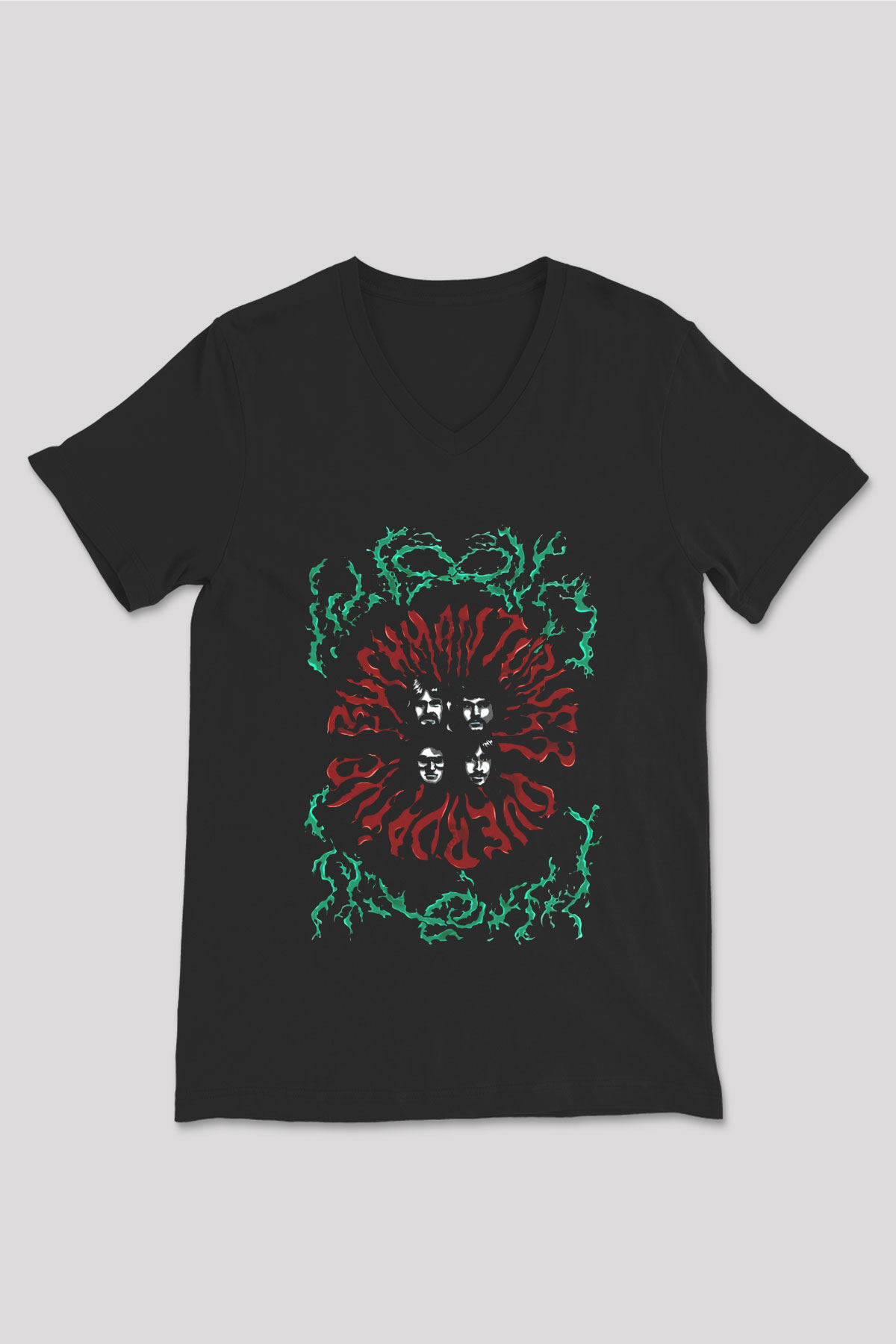 Bachman-Turner Overdrive Siyah Unisex V Yaka Tişört