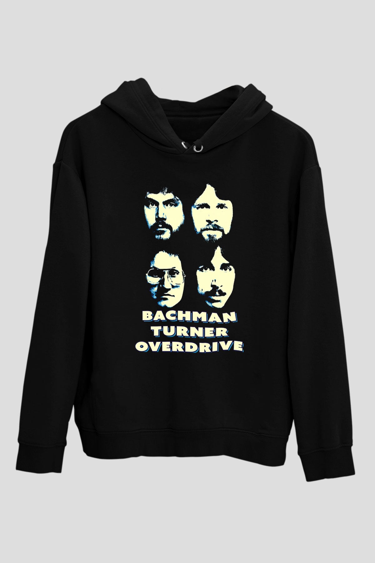 Bachman-Turner Overdrive Siyah Unisex Kapüşonlu Sweatshirt