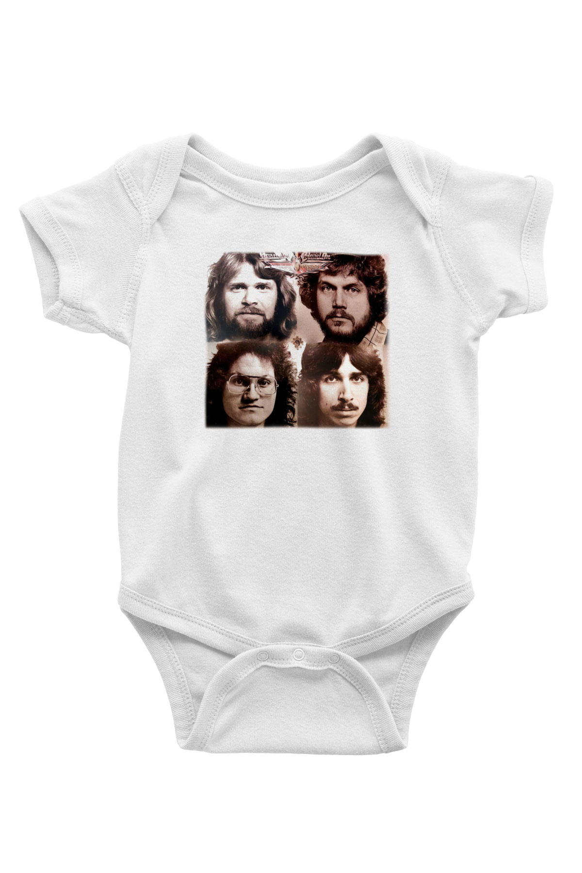 BachmanTurner Overdrive Baskılı Beyaz Unisex Bebek Body - Zıbın