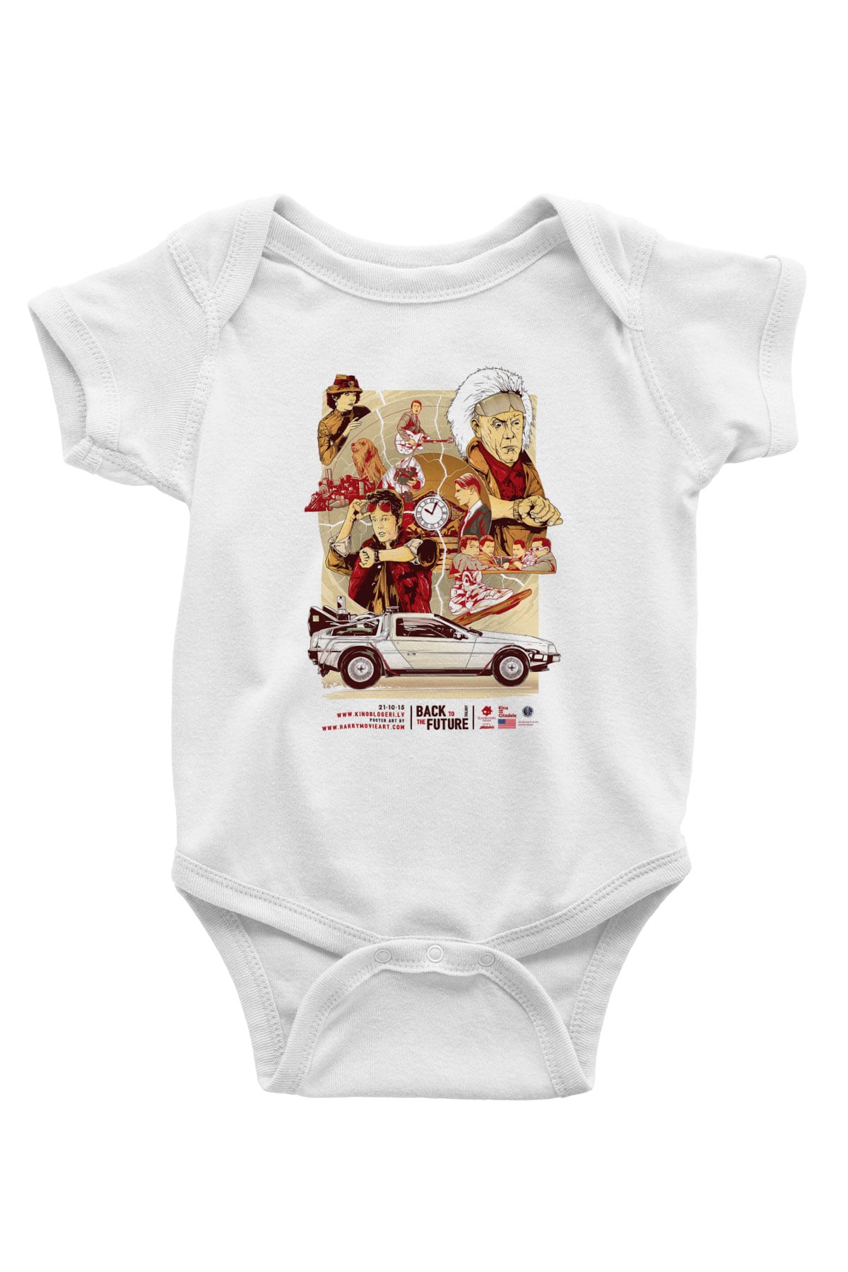 Back to the future Geleceğe Dönüş Baskılı Beyaz Unisex Bebek Body - Zıbın