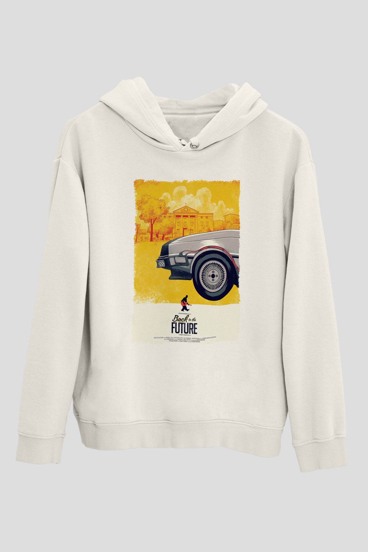 Back to the Future Geleceğe Dönüş Beyaz Unisex Hoodie