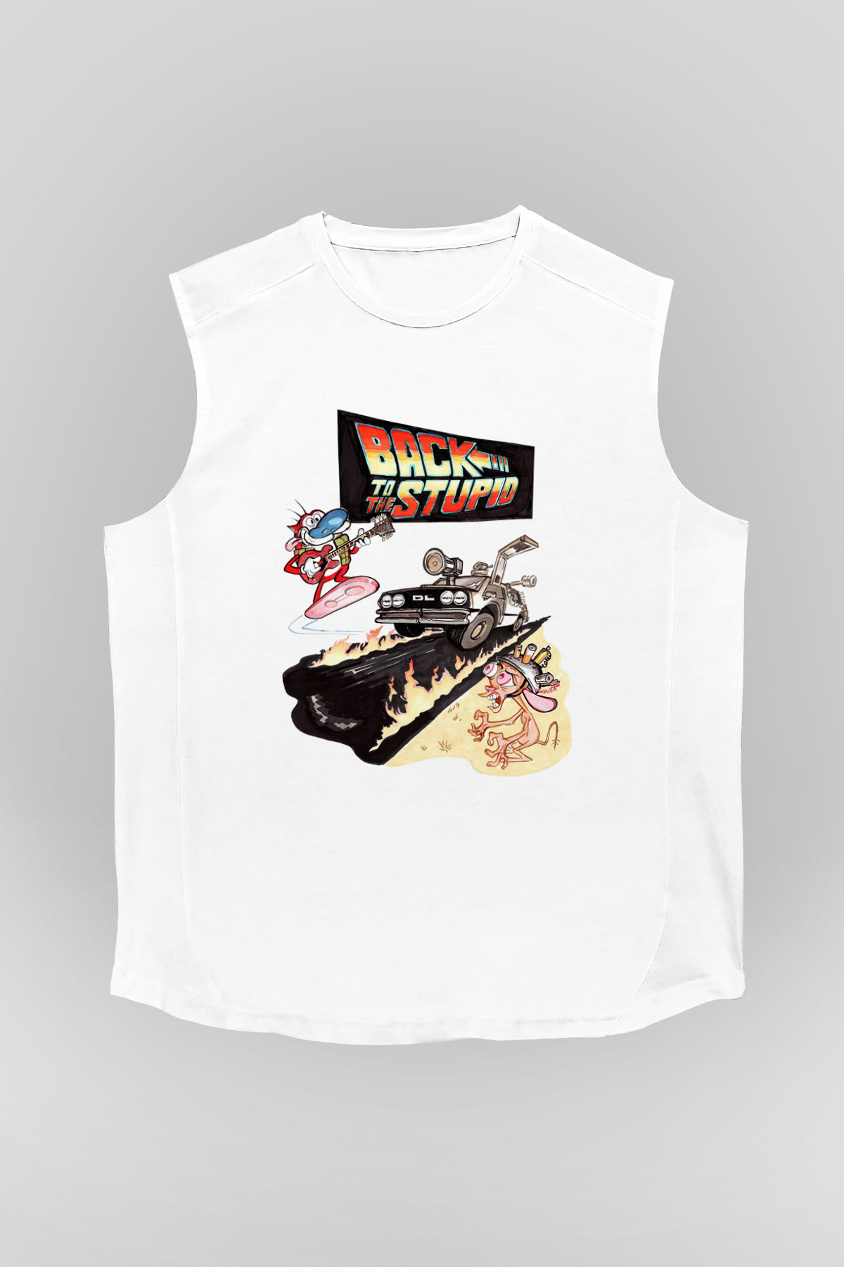 Back to the future Geleceğe Dönüş Beyaz Unisex Kolsuz Tişört