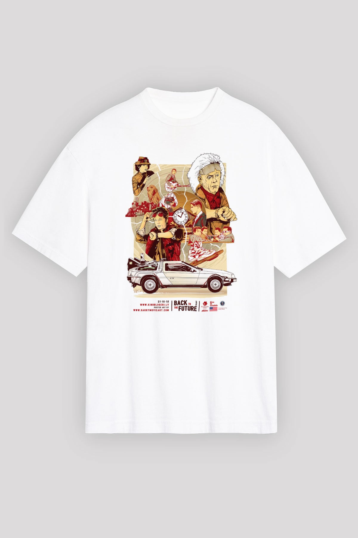 Back to the future Geleceğe Dönüş Beyaz Unisex Oversize Tişört