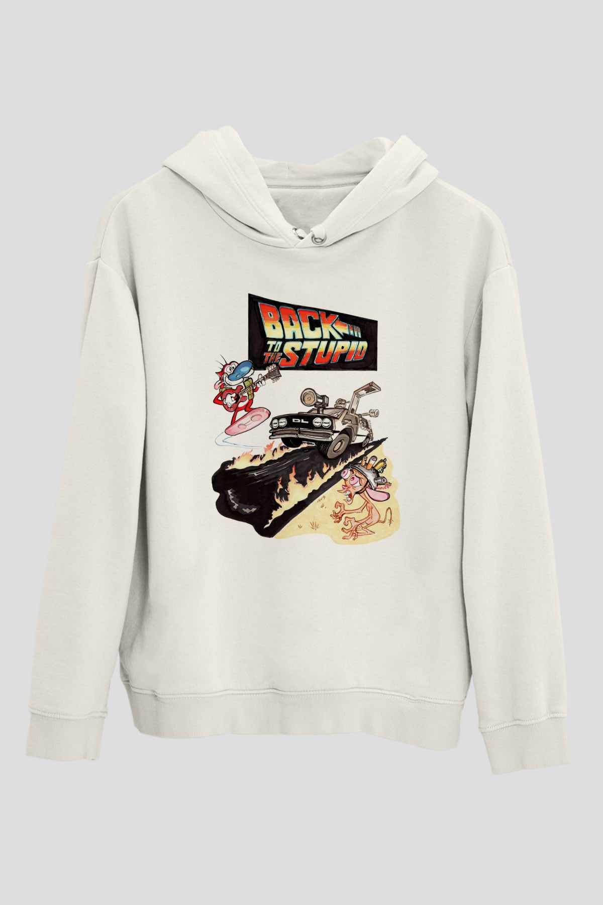 Back to the future Geleceğe Dönüş Beyaz Unisex Kapşonlu Sweatshirt