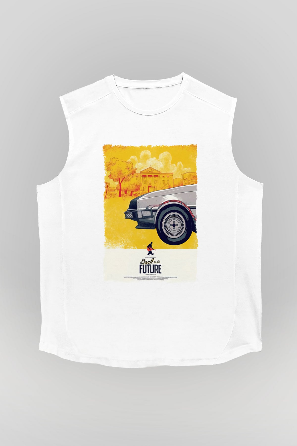 Back to the Future Geleceğe Dönüş Beyaz Unisex Kolsuz Tişört
