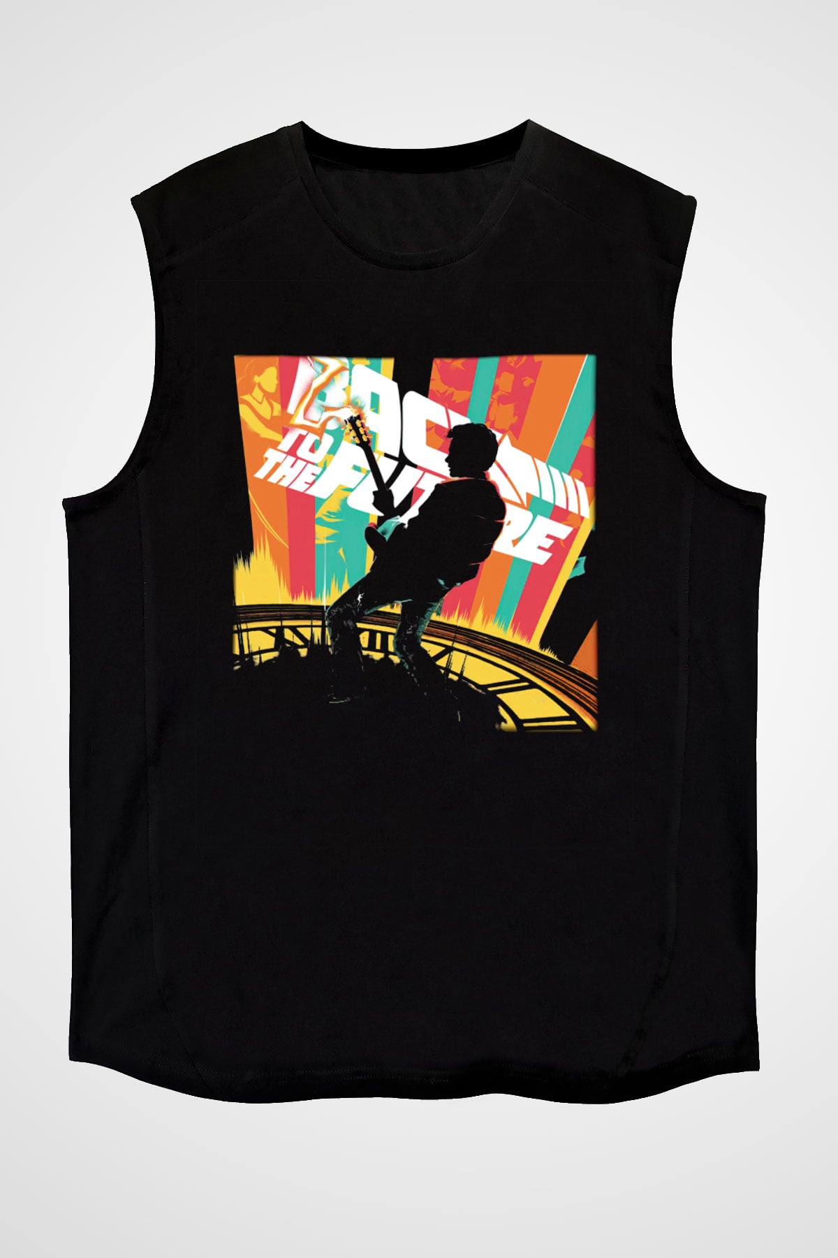 Back to the future Geleceğe Dönüş Siyah Unisex Kolsuz Tişört