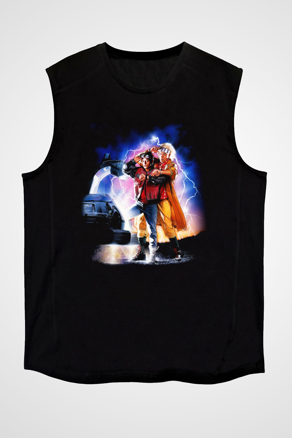 Back to the future Geleceğe Dönüş Siyah Unisex Kolsuz Tişört