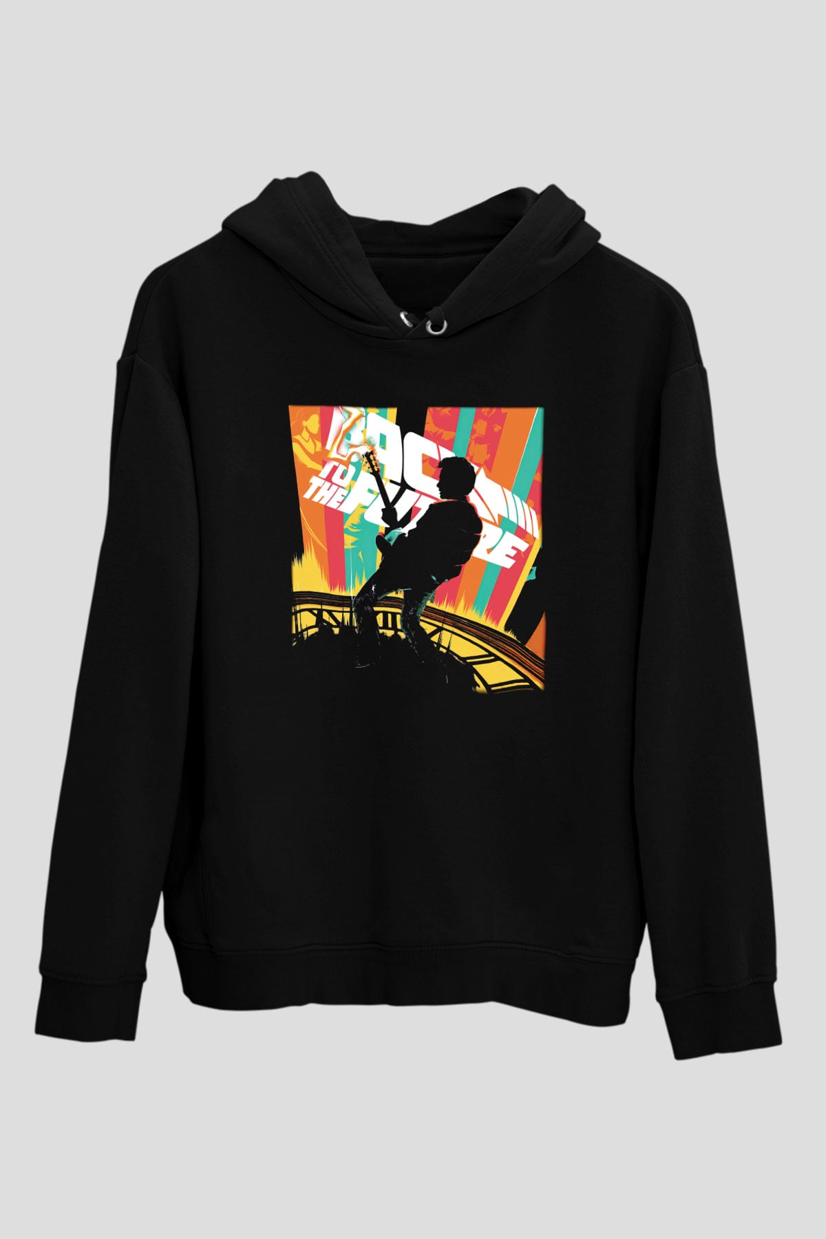 Back to the future Geleceğe Dönüş Siyah Unisex Kapüşonlu Sweatshirt