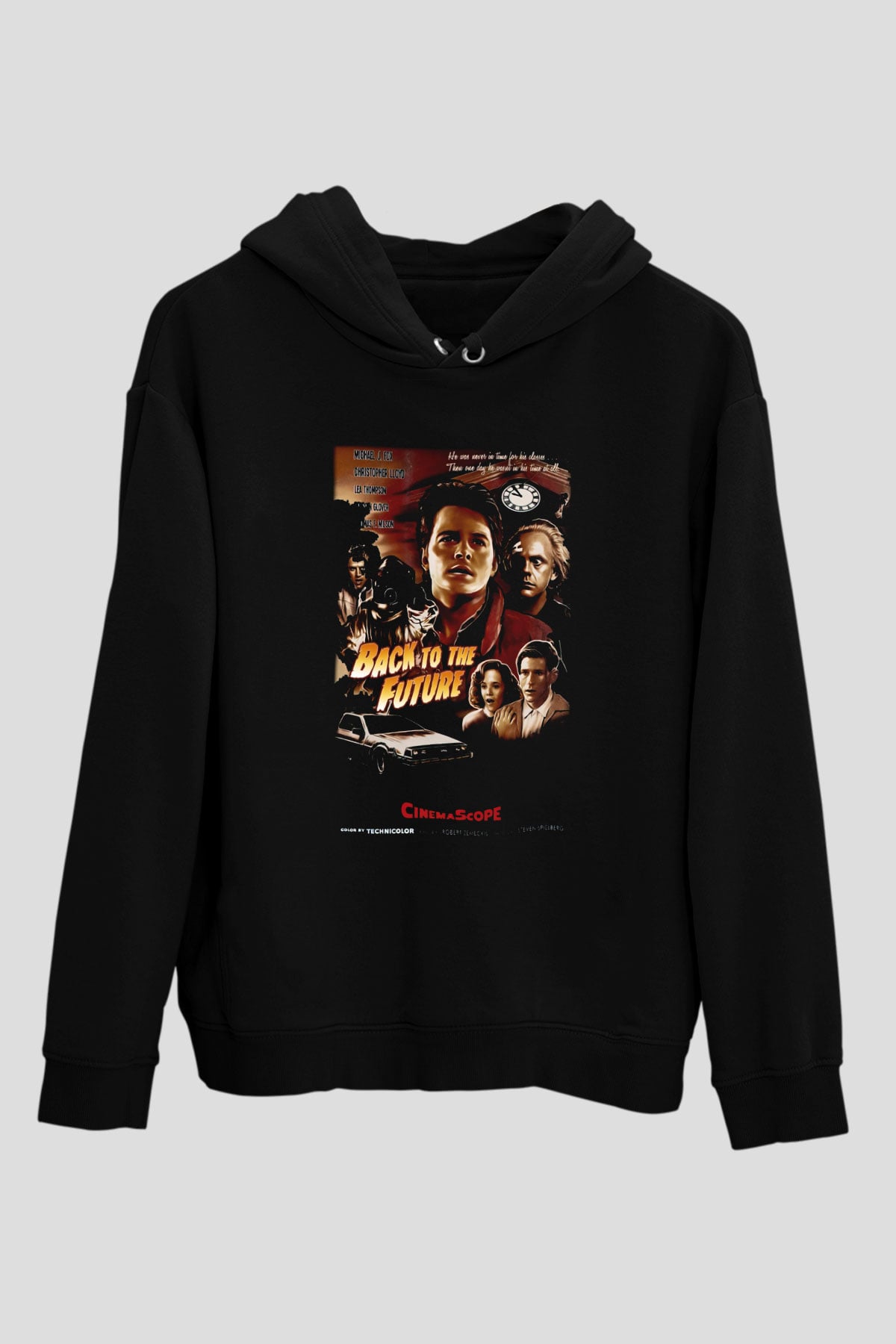 Back to the future Geleceğe Dönüş Siyah Unisex Kapüşonlu Sweatshirt