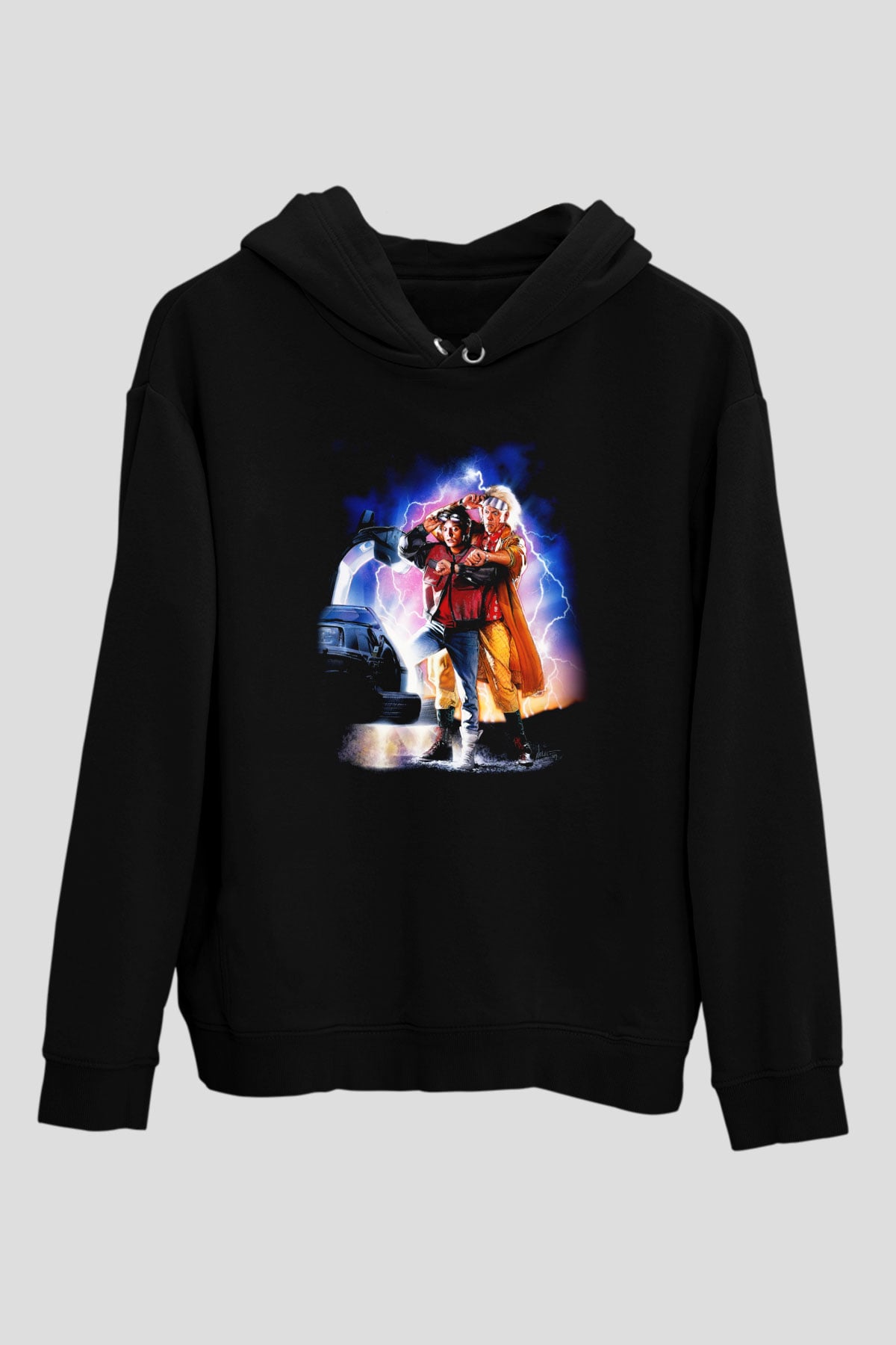 Back to the future Geleceğe Dönüş Siyah Unisex Kapüşonlu Sweatshirt
