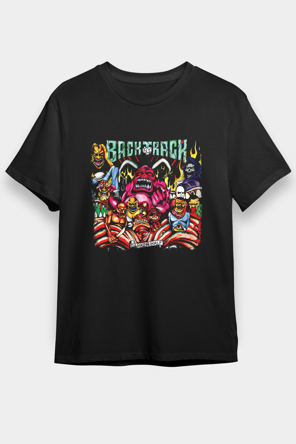 Backtrack Baskılı Unisex Siyah Tişört